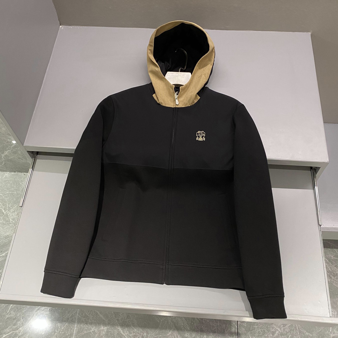 NIGO Brunello Cucinelli Men's Fall And Winter Color Collision Splicing Casual Hooded Zipper Jacket #nigo73556