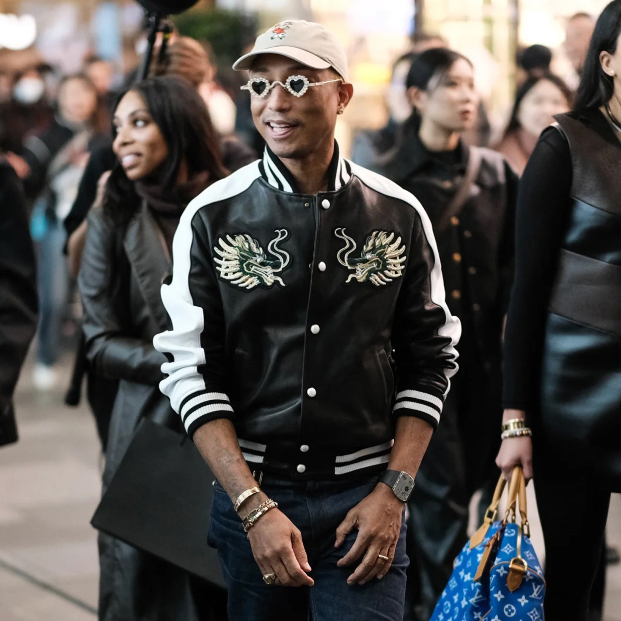 NIGO Louis Vuitton Men's Fall And Winter Fashion Pattern Embroidery Single-Breasted Cowhide Leather Long-Sleeved Jacket Ngvp #nigo9447