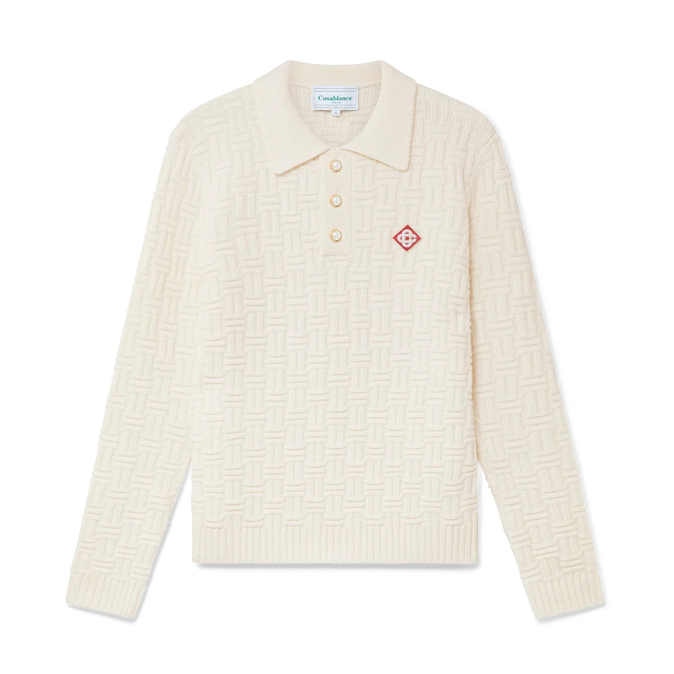 NIGO Casablanca Men's Spring Spring Autumn Beige Cozy Pullover Wool Polo Neck Knit Long Sleeve Sweater #nigo73574