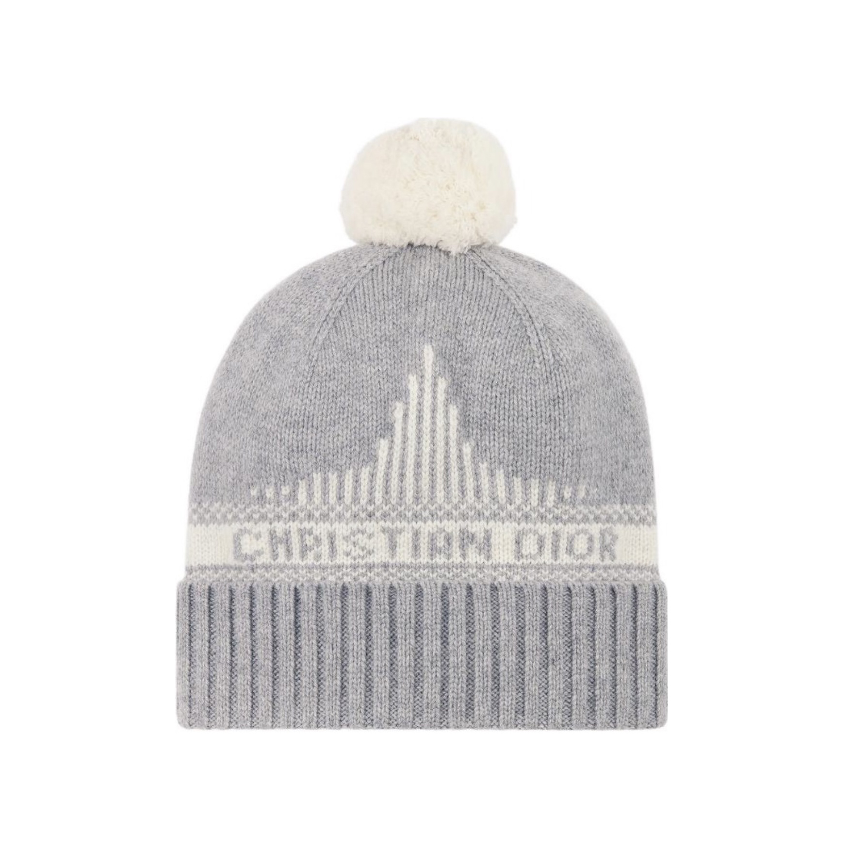 NIGO Dior Women's Gray Monogrammed Fleece Knit Cap Hat #nigo73576