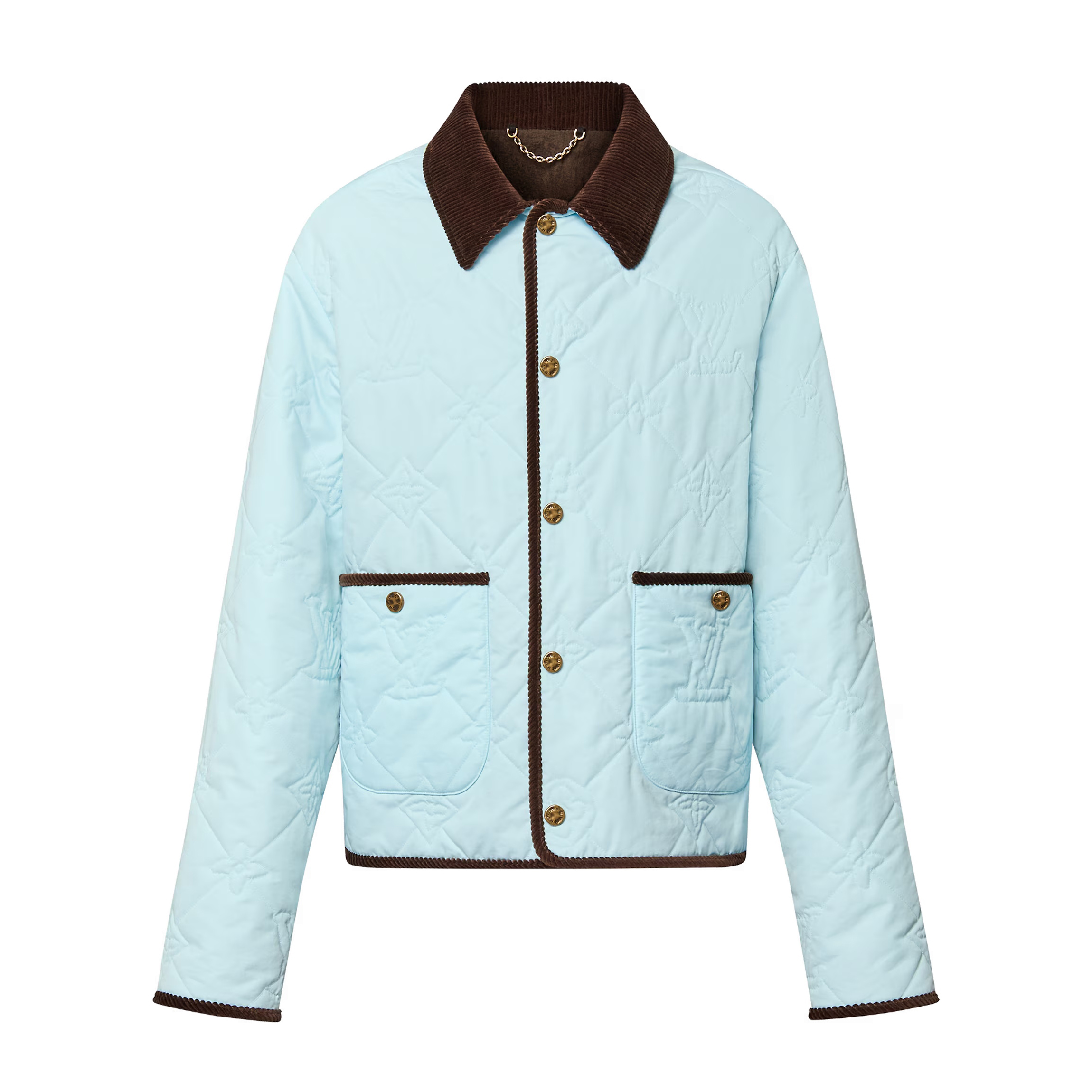 NIGO Louis Vuitton Men's Fall And Winter Light Blue Patchwork Fitted Lapel Single Breasted Long Sleeved Jacket #nigo73568