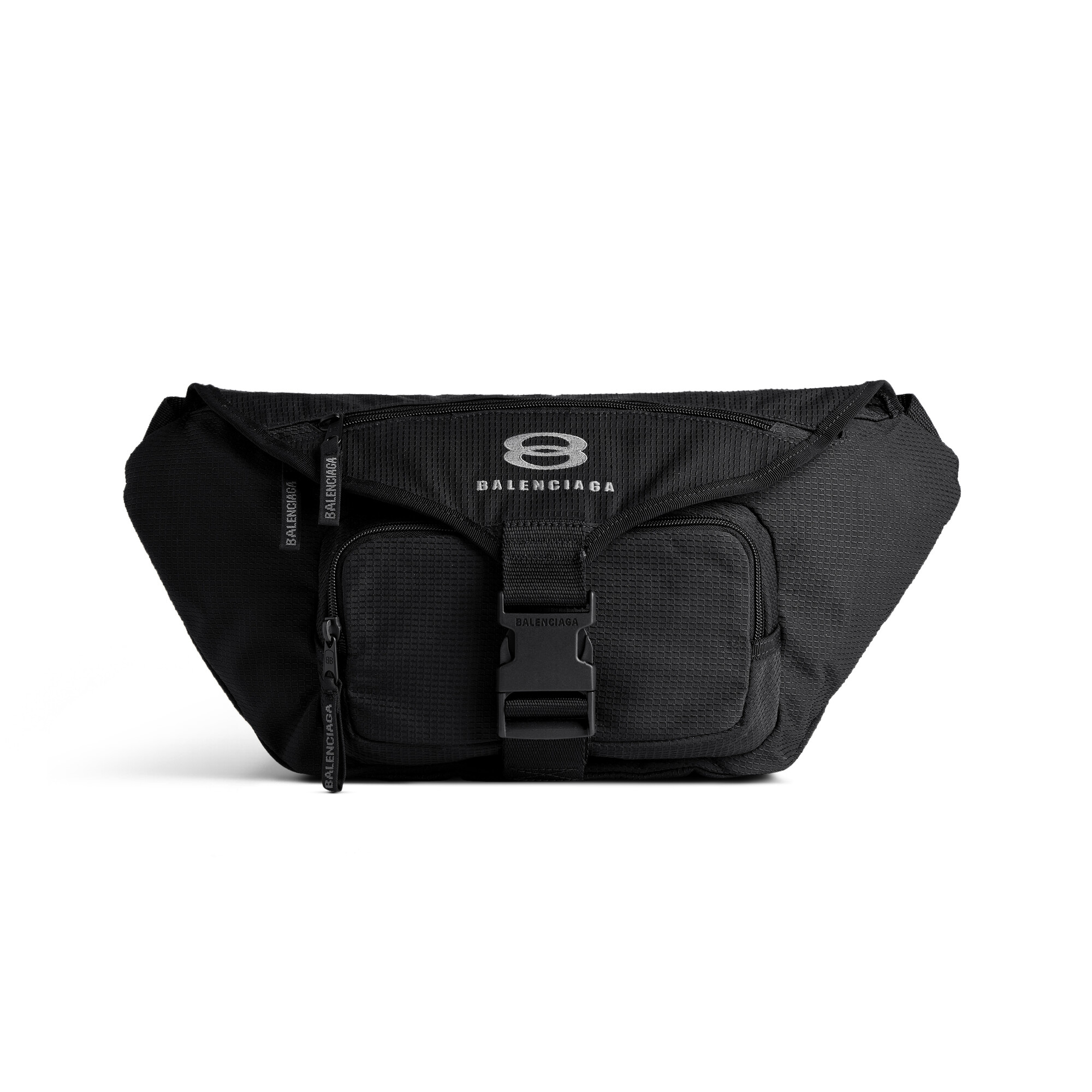 NIGO Balenciaga Men's Black Adjustable Belt Buckle Closure Nylon Large Waist Pack Bag Bags #nigo73561