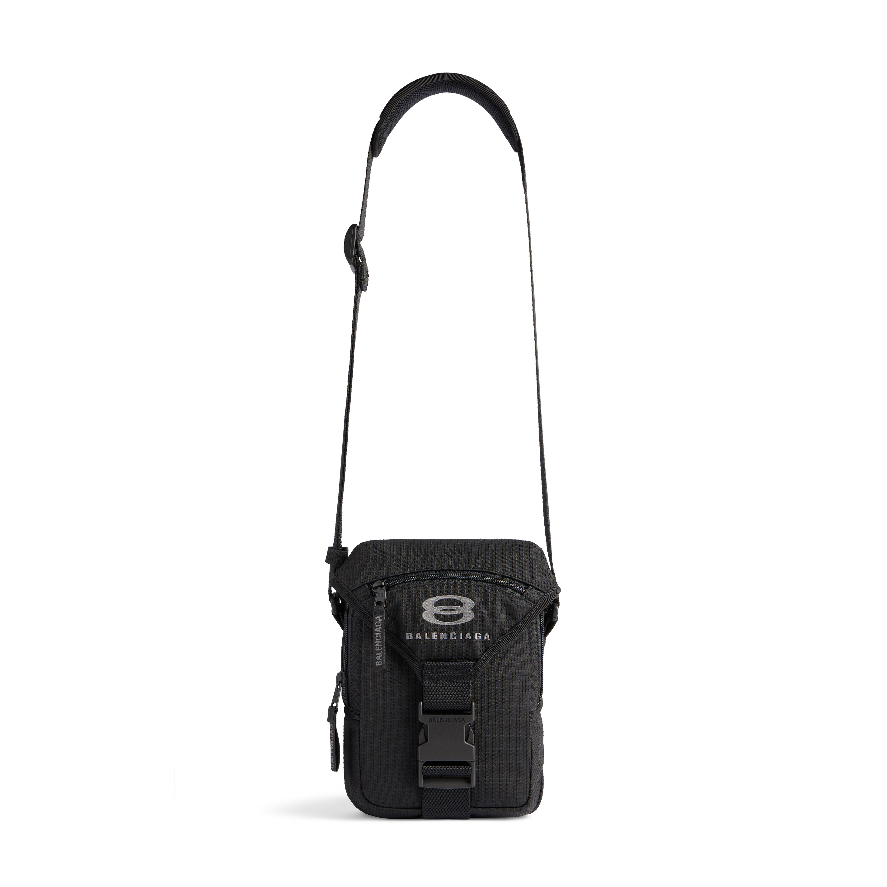 NIGO Balenciaga Men's and Women's Black Adjustable Shoulder Strap Flap Buckle Closure Nylon Shoulder Crossbody Bag Bags #nigo73562