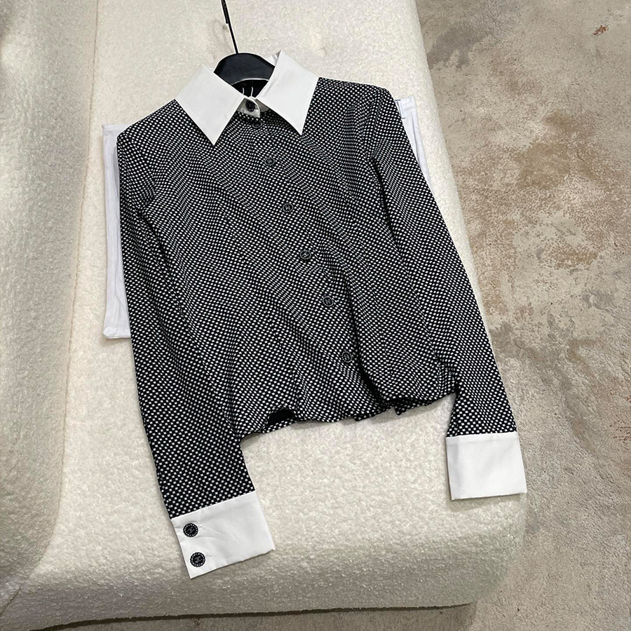 NIGO Chanel Women's Spring And Fall Logo Full Print Single-Breasted Long-Sleeved Lapel Fitted Shirt Ngvp #nigo9461