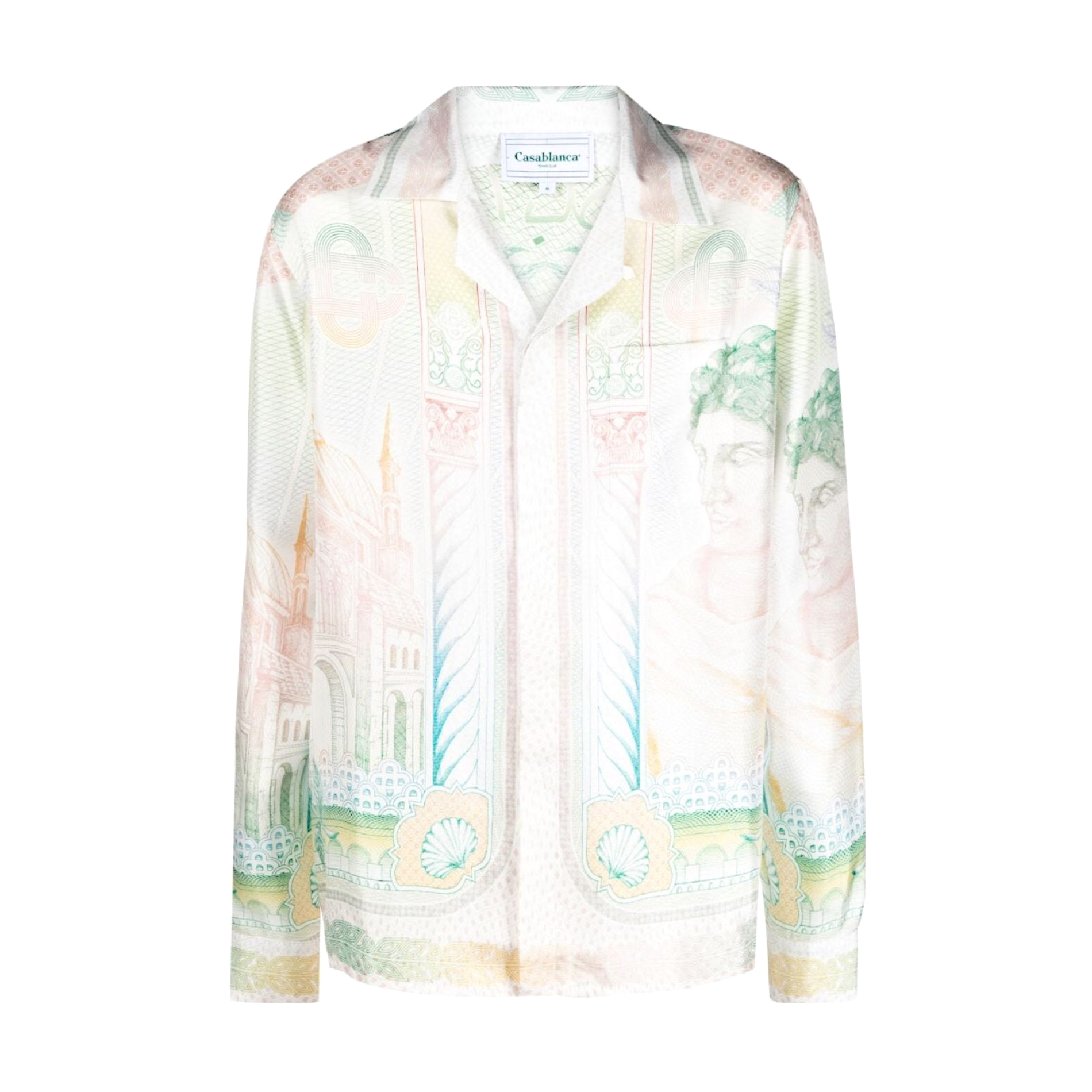 NIGO Casablanca Men's Summer Portrait Print Lapel Long Sleeve Single Breasted Shirt #nigo73579
