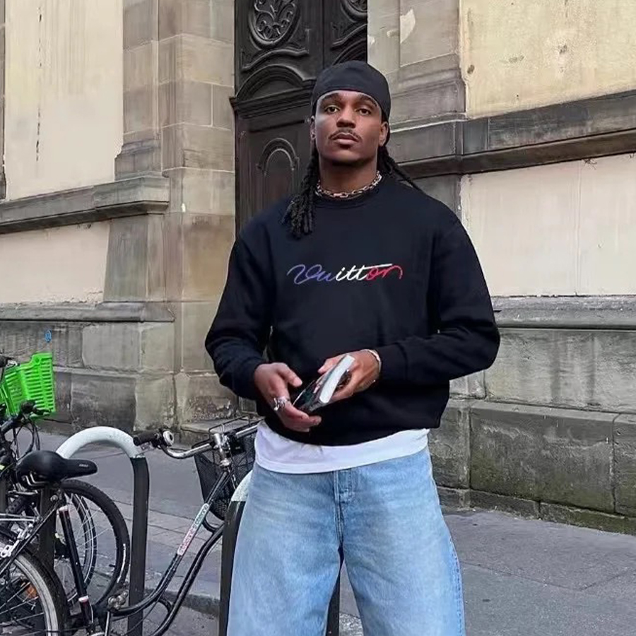 NIGO Louis Vuitton Men's Women's Spring And Autumn Fashion Logo Embroidery Round Neck Casual Long Sleeve Solid Color Sweatshirt Ngvp #nigo9459