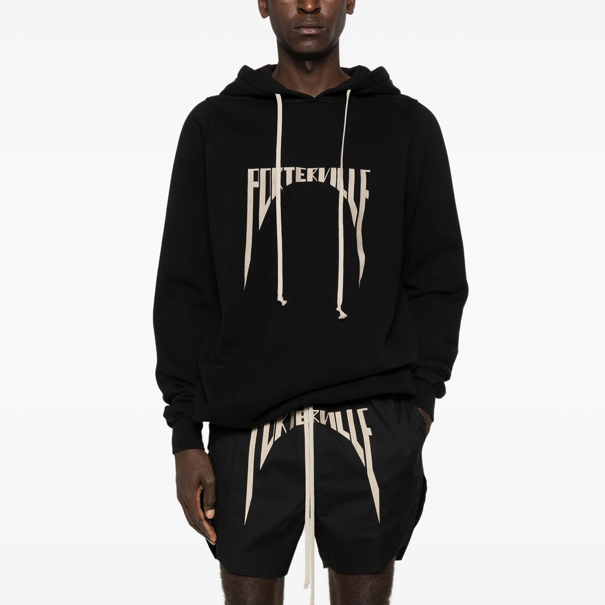NIGO Rick Owens Men's Spring And Autumn Logo Embroidery Black Cotton Long Sleeve Loose Hooded Sweatshirt Ngvp #nigo9452