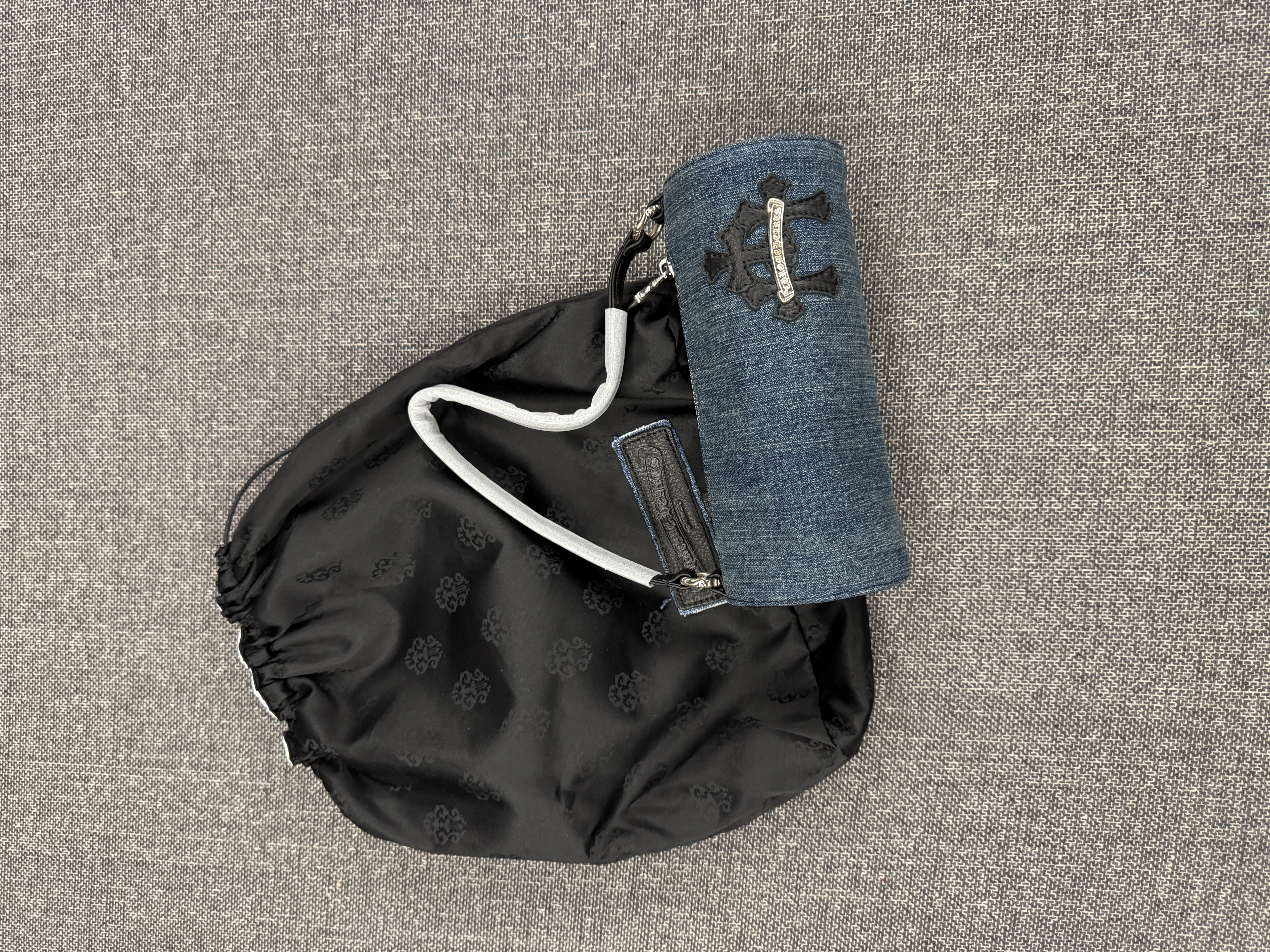 NIGO Chrome Hearts Women's 925 Silver Genuine Leather Tag Round Cowboy Underarm Bag Tote Shoulder Bags #nigo73263