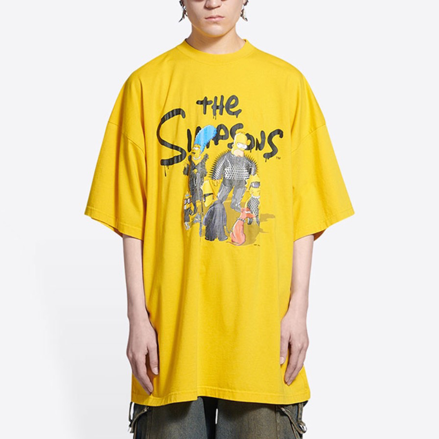 NIGO Balenciaga X The Simpsons Men's Summer Logo Cartoon Print Round Neck Short Sleeve T-Shirt #nigo73598
