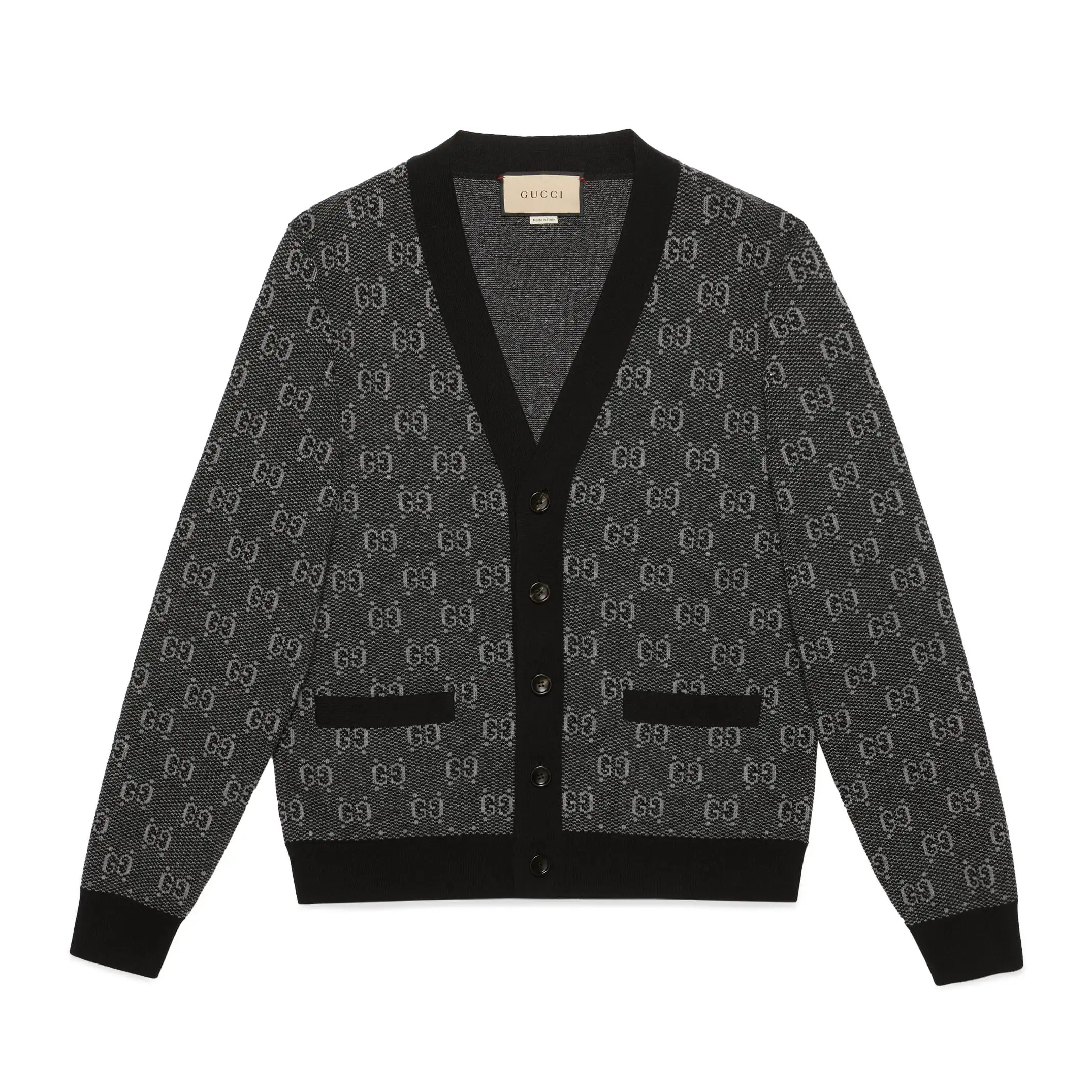 NIGO Gucci Men's Spring And Fall Letter Print Single Breasted V-neck Wool Long Sleeved Knit Sweater Jacket #nigo73613