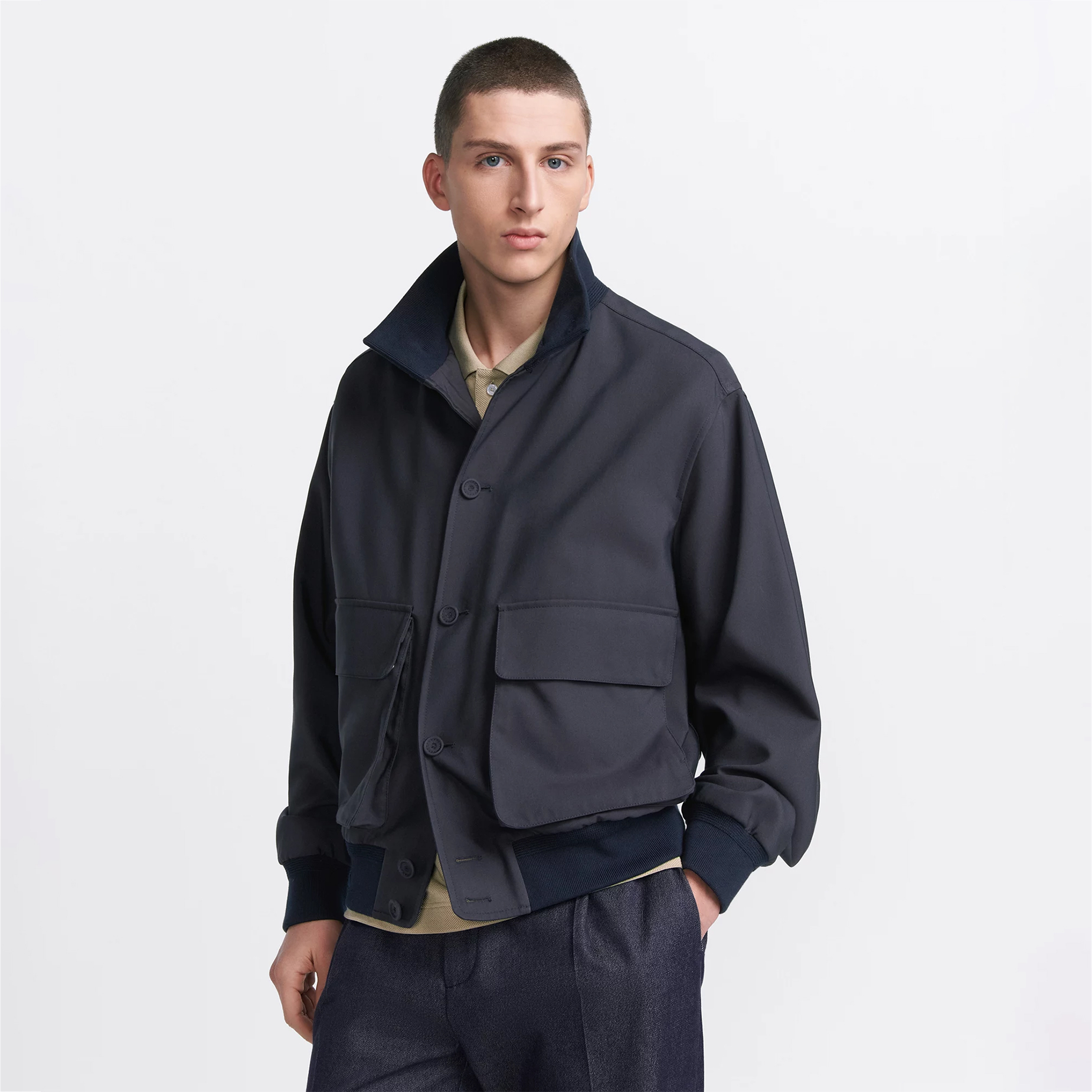NIGO Dior Men's Fall/Winter Stand Collar Zipper Long Sleeve Dior lcons Harrington Solid Color Cotton And Silk Voile Jacket Ngvp #nigo9462