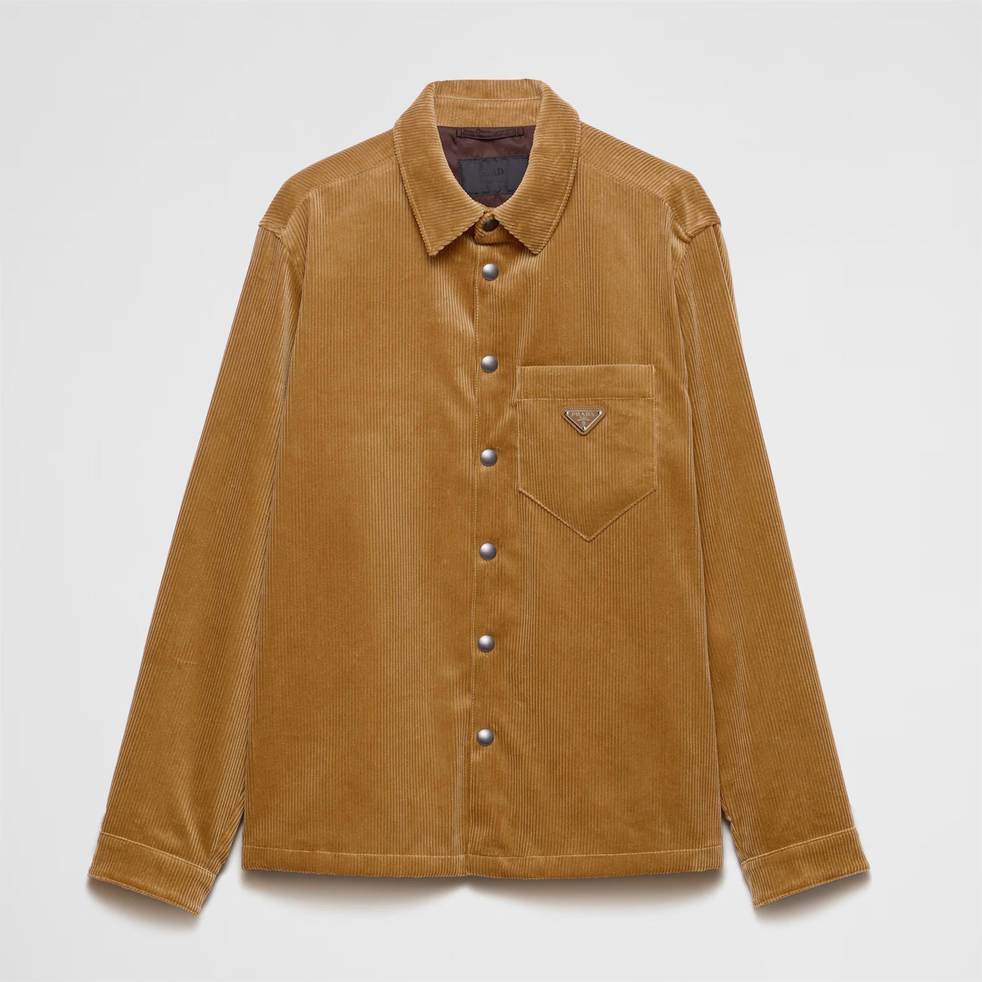NIGO Prada Men's Autumn and Winter Solid Color Logo Logo Single Breasted Corduroy Long Sleeve Jacket #nigo73631
