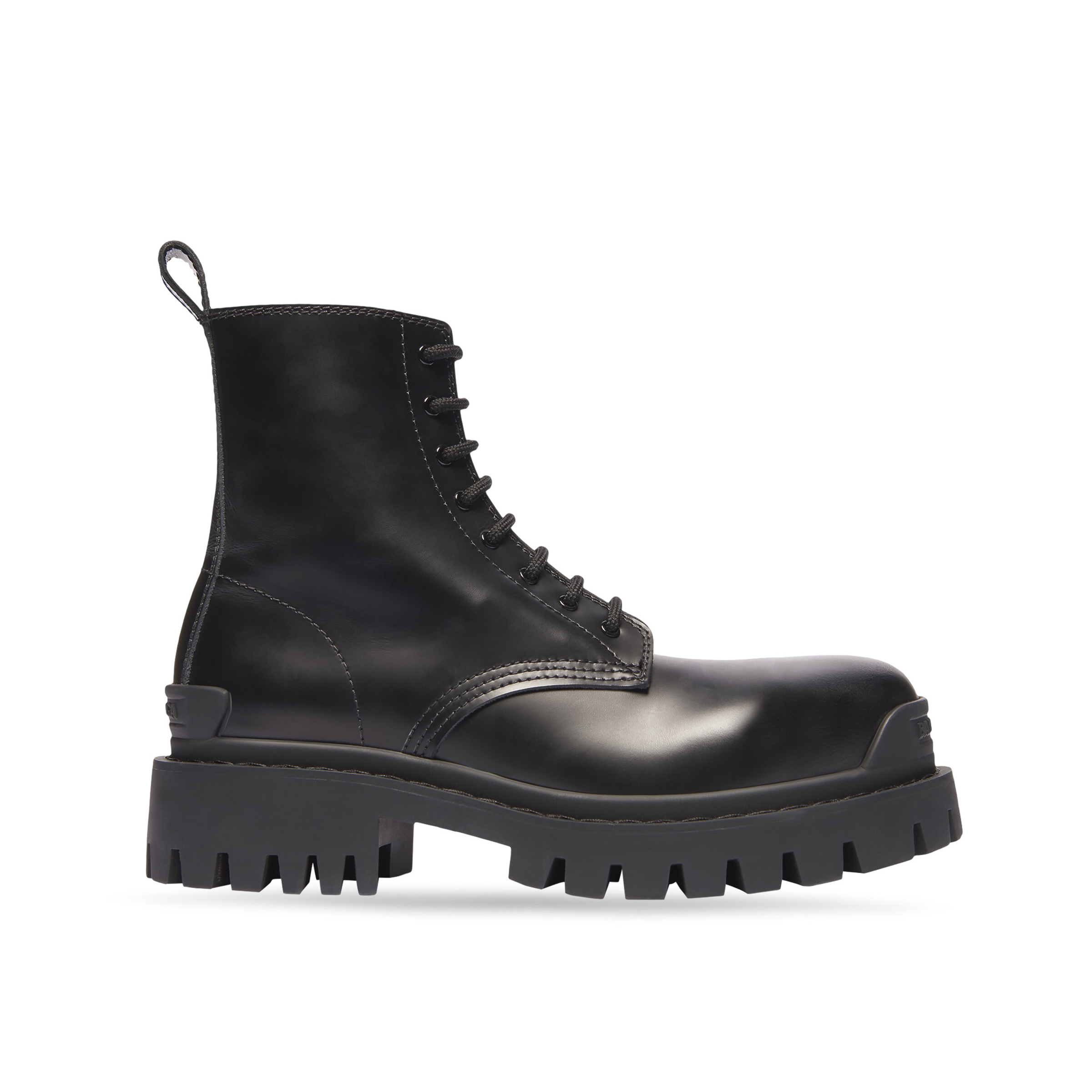 NIGO Balenciaga Stomper Women's Autumn And Winter Solid Color Round Toe Zipper Black Cowhide Casual Short Boots Shoes #nigo73633