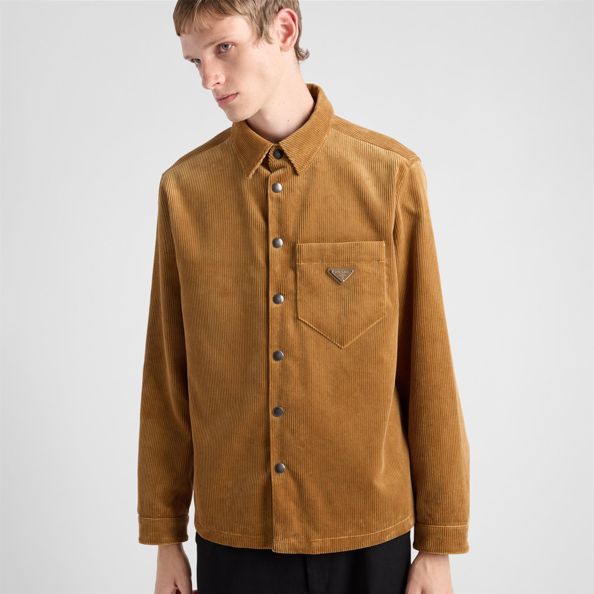 NIGO Prada Men's Autumn and Winter Solid Color Logo Logo Single Breasted Corduroy Long Sleeve Jacket #nigo73631