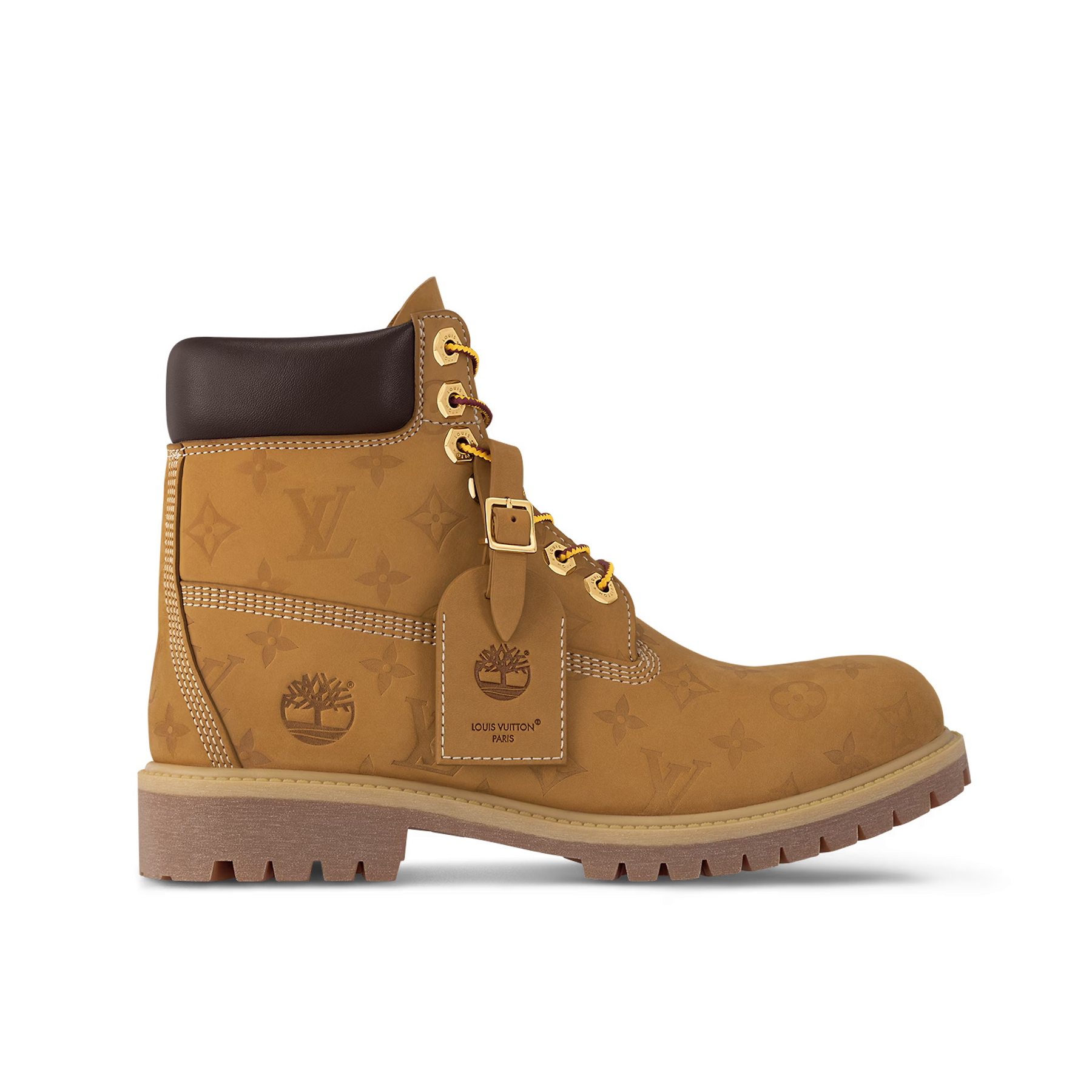 NIGO Louis Vuitton Men's And Women's Fall And Winter Old Flower Print Round Head Lace Up Embossed Waterproof Suede And Ankle Boots Martin Boots Shoes #nigo73648