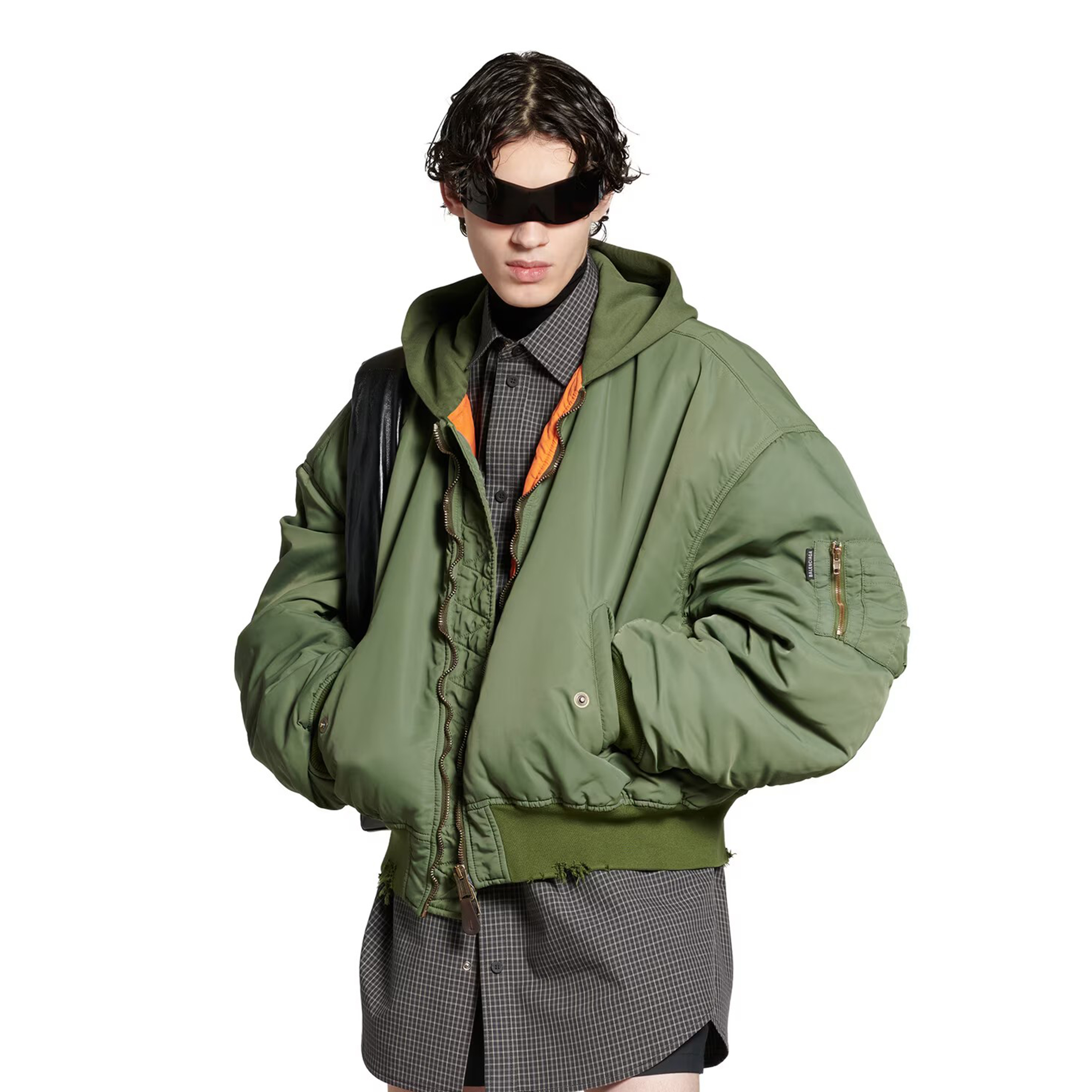NIGO Balenciaga Men's Fall/Winter Dark Green Hooded Loose Zipper Long Sleeve Bomber Jacket Ngvp #nigo9465