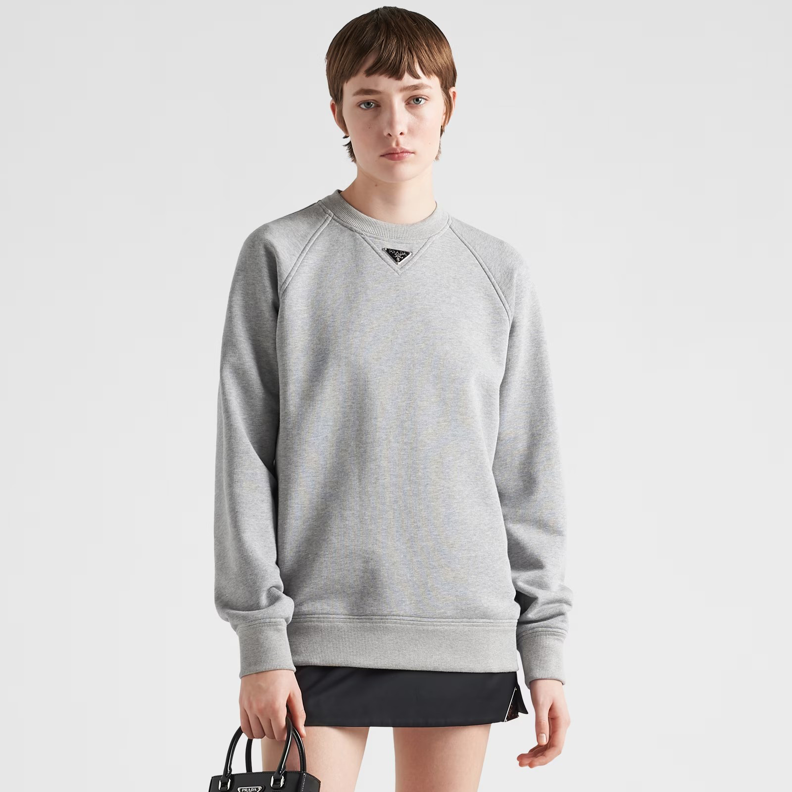 NIGO Prada Men's And Women's Spring And Fall Logo Applique Solid Color Round Neck Pullover Long Sleeve Sweater #nigo73643