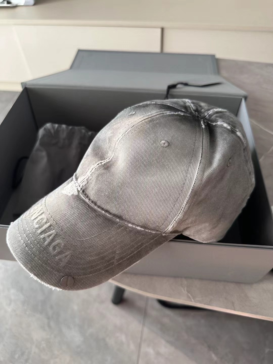 NIGO Balenciaga Men's and Women's Gray Twill Rivet Design Cotton Duck Hat Cap #nigo73644