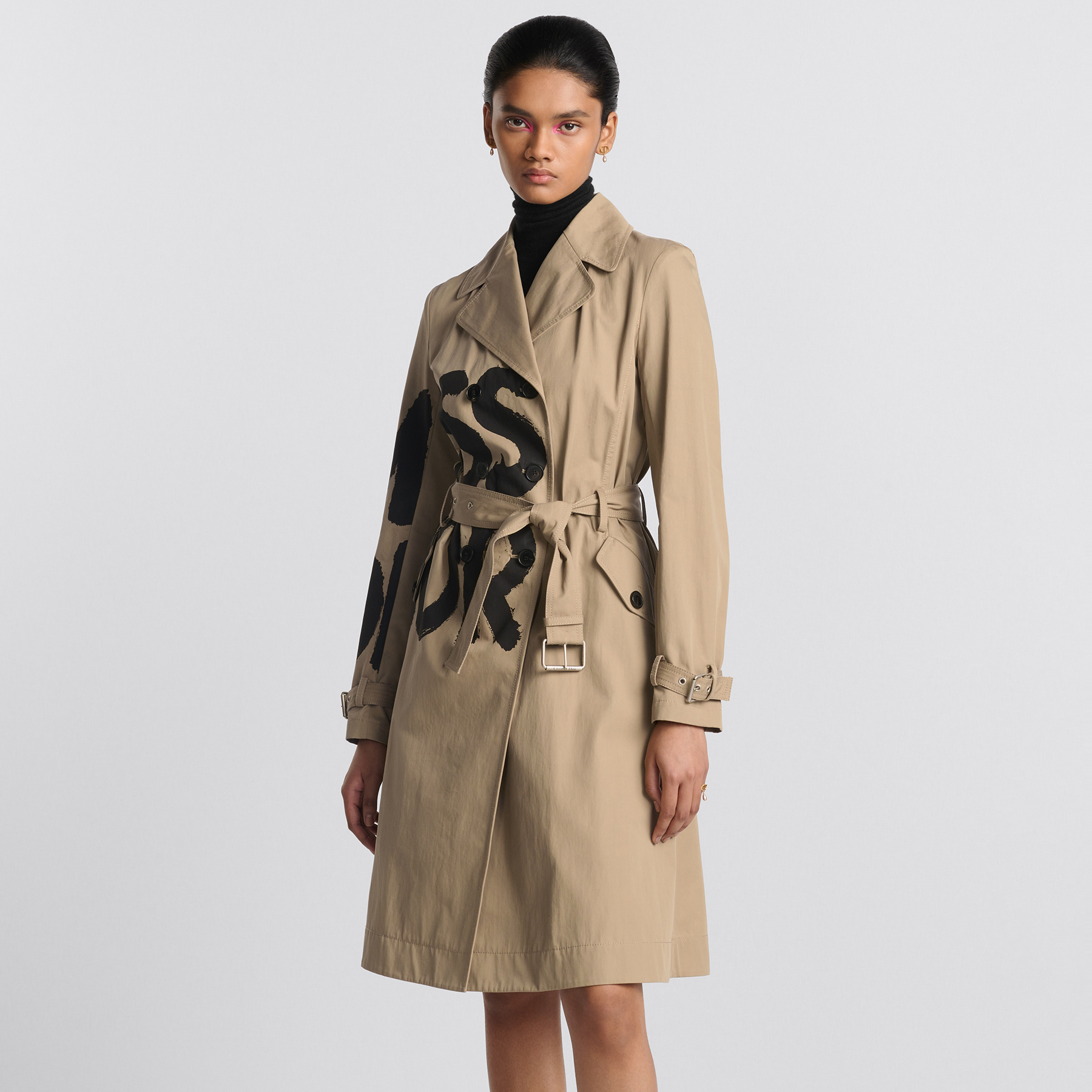 NIGO Dior Women's Spring Autumn Logo Graffiti Pattern Single Breasted Long Coat Jacket #nigo73642