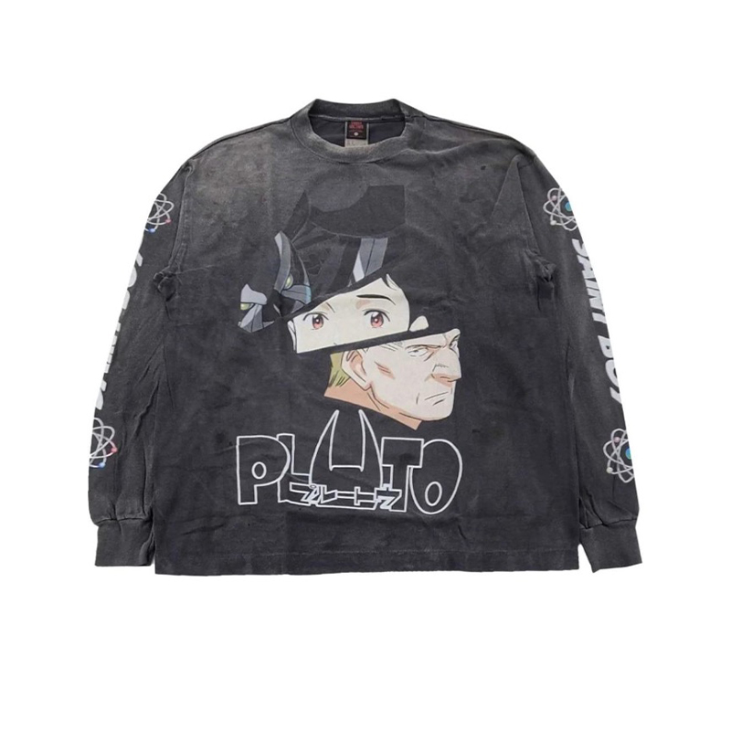 NIGO Saint Michael Men's Spring, Autumn And Winter High Street Letter Printed Round Neck Cotton Loose Pullover Long Sleeve Black Sweatshirt Ngvp #nigo9471