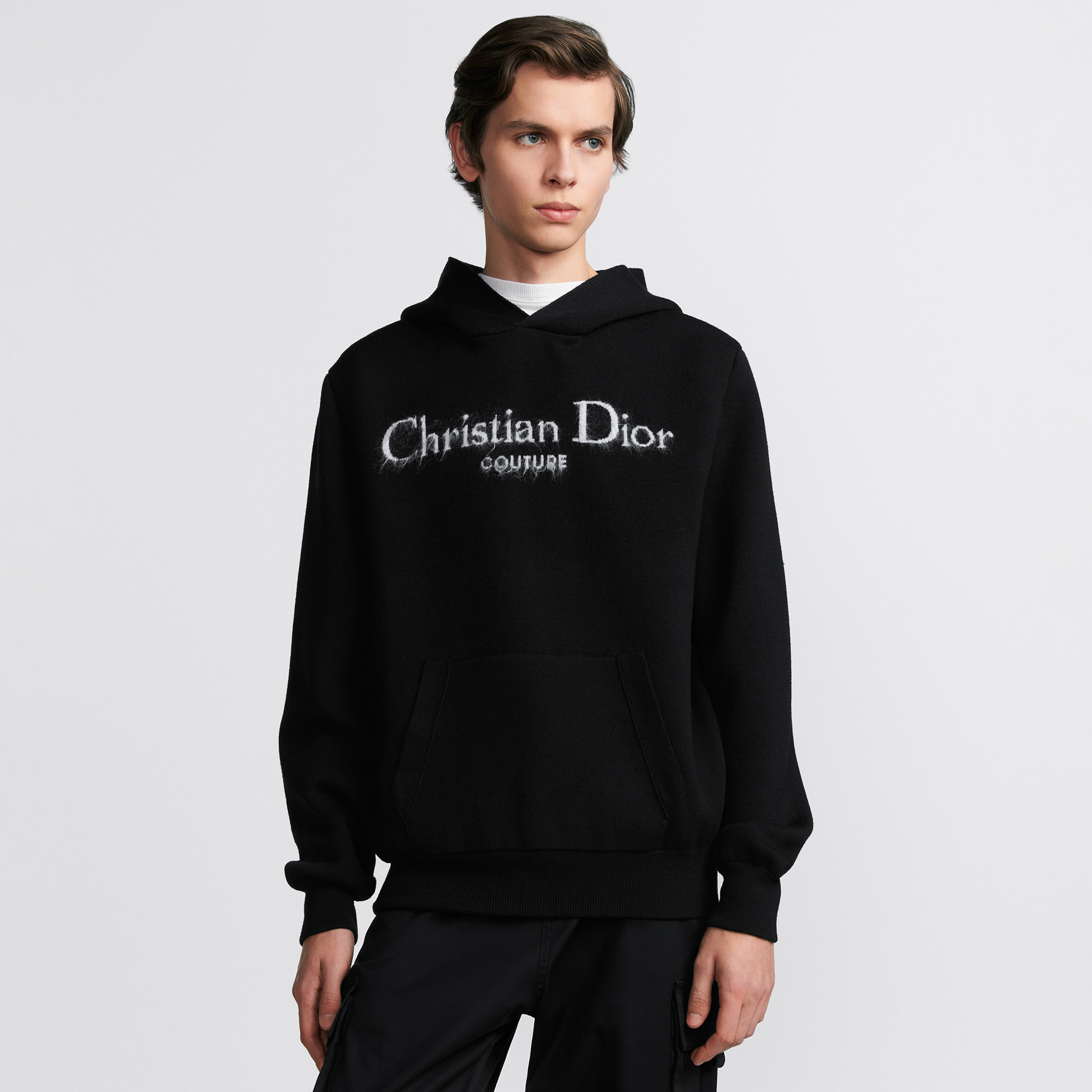 NIGO Dior Men's Spring and Autumn Black Logo Letter Print Tassel Design Hooded Long Sleeve Sweatshirt #nigo73654