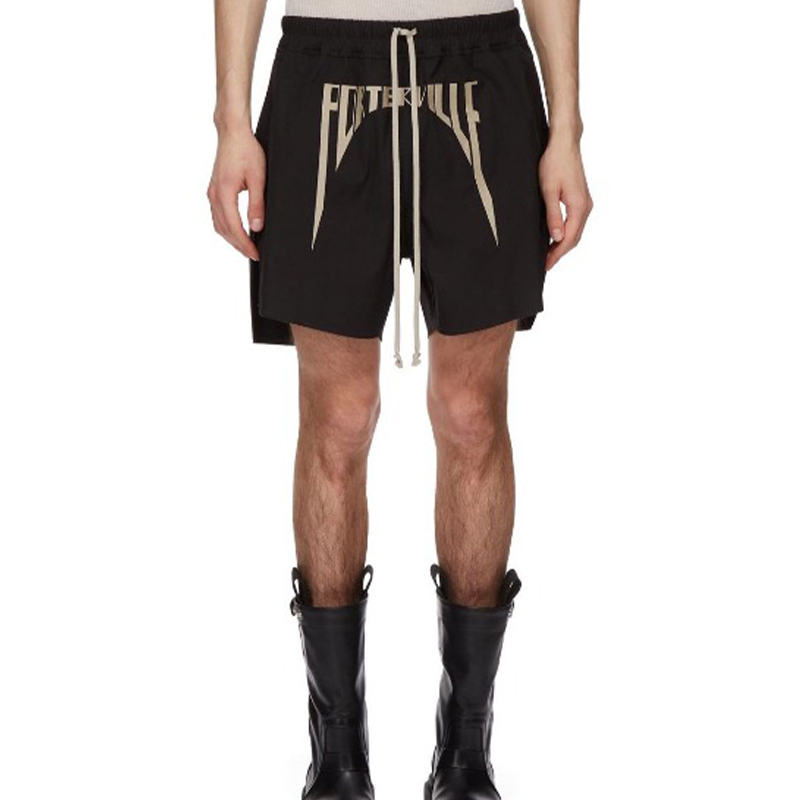NIGO Rick Owens Men's Summer Logo Embroidery Black Washed Casual Cotton Loose Shorts Ngvp #nigo9466