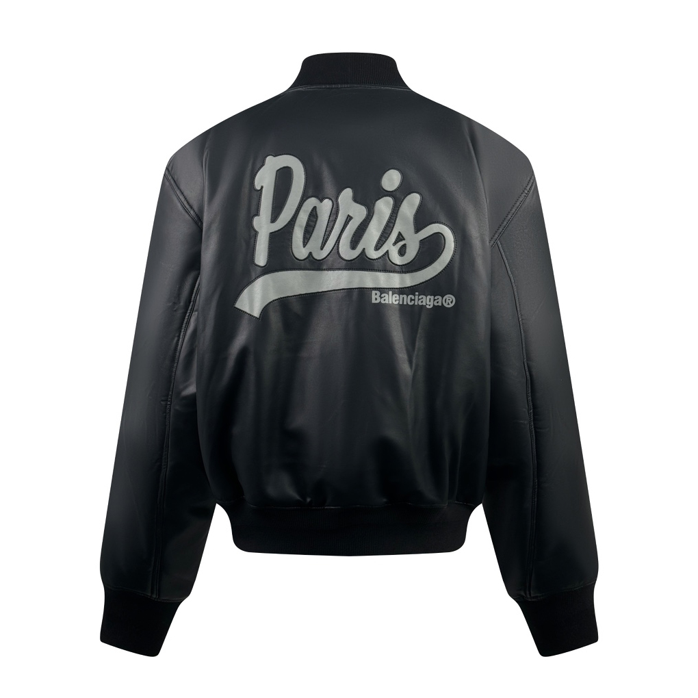 NIGO Balenciaga Men's Spring and Autumn Black Letter Printed Single Breasted Leather Long Sleeve Jacket #nigo73663