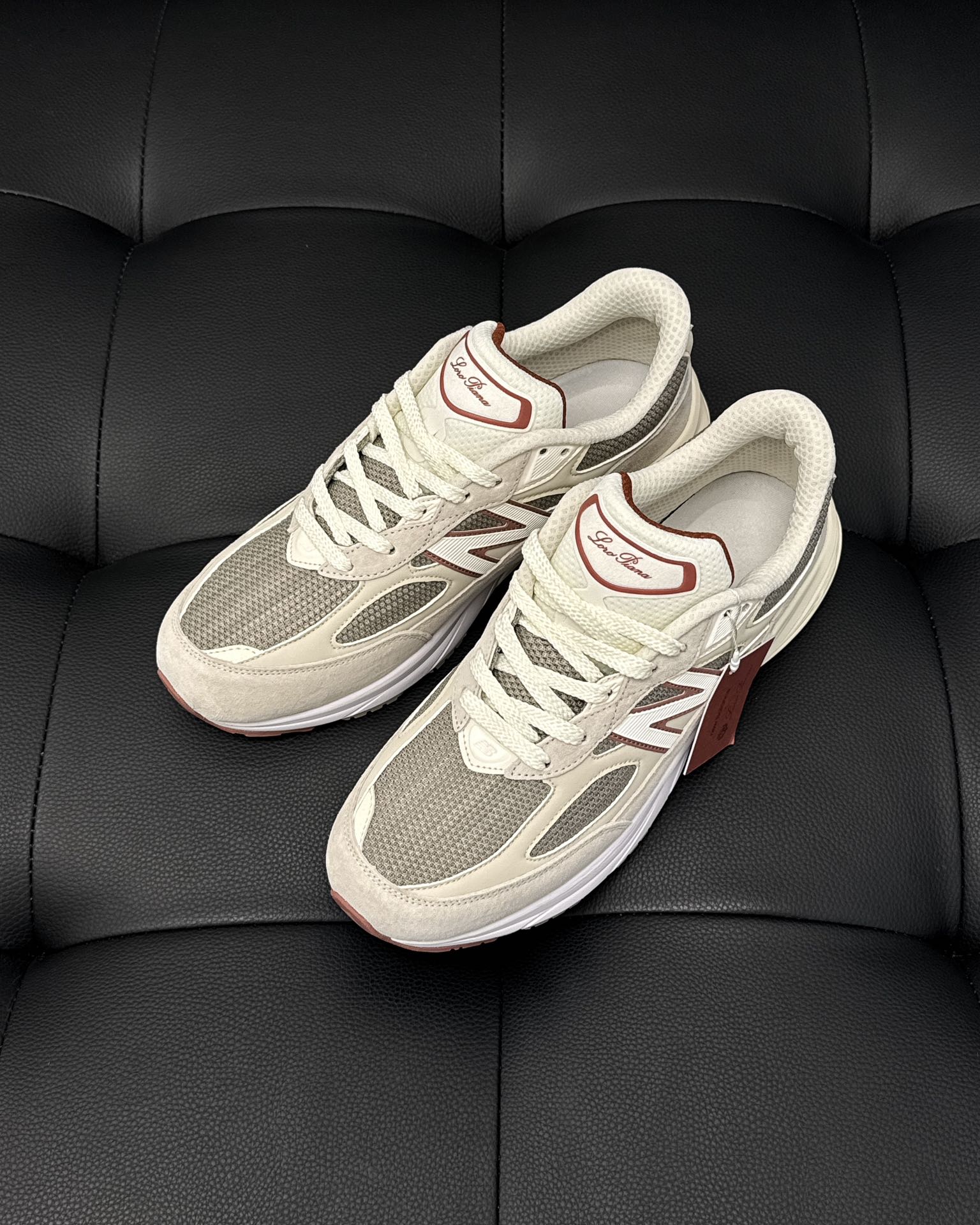 NIGO Loro Piana Newbalance 990v6 Men's and Women's Colorblock Leather Comfort Lace-Up Low Top Running Shoes #nigo73662