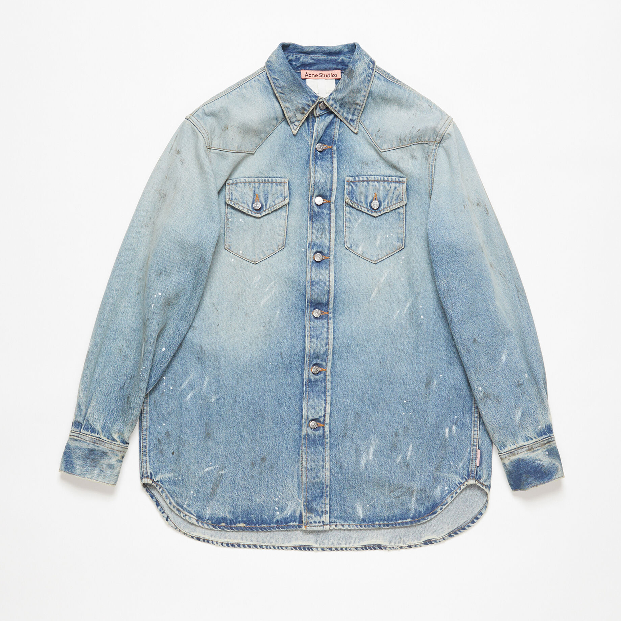 NIGO Acne Studios Men's Spring and Autumn Simple Lapel Loose Long Sleeve Solid Color Denim Shirt Ngvp #nigo9468