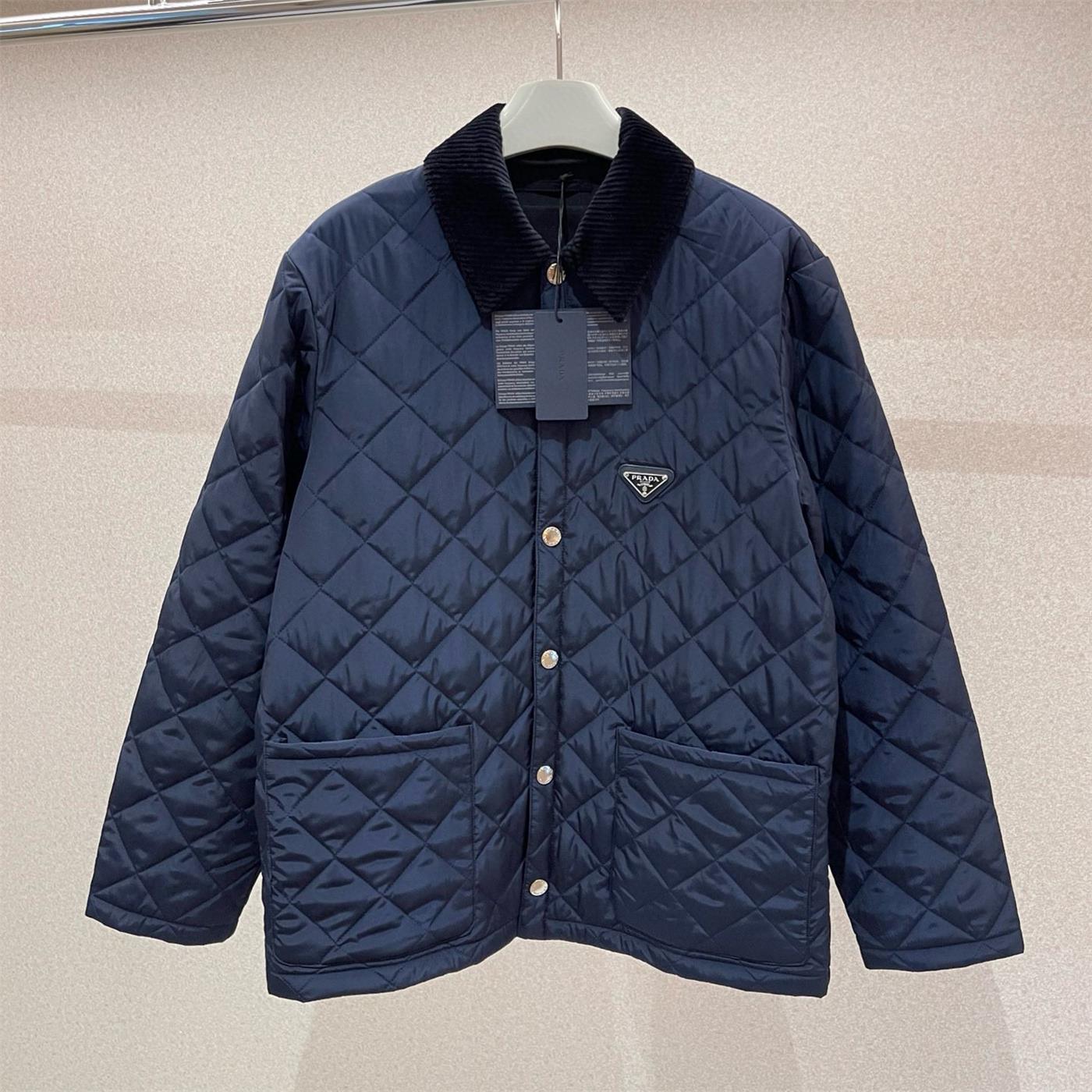 NIGO Prada Men's Autumn and Winter Blue Plaid Lapel Zipper Long Sleeve Cotton Jacket #nigo73688