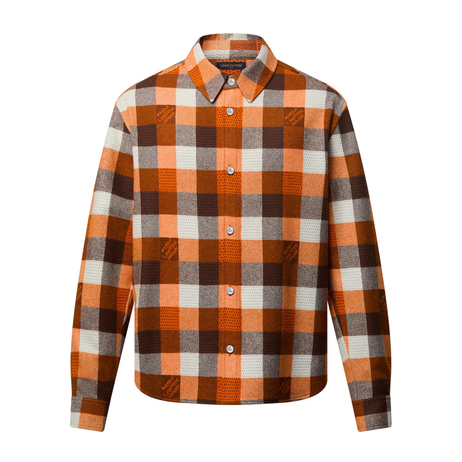 NIGO Louis Vuitton Men's Spring And Fall Plaid Wool Jacquard Single Breasted Long Sleeved Shirt #nigo73686