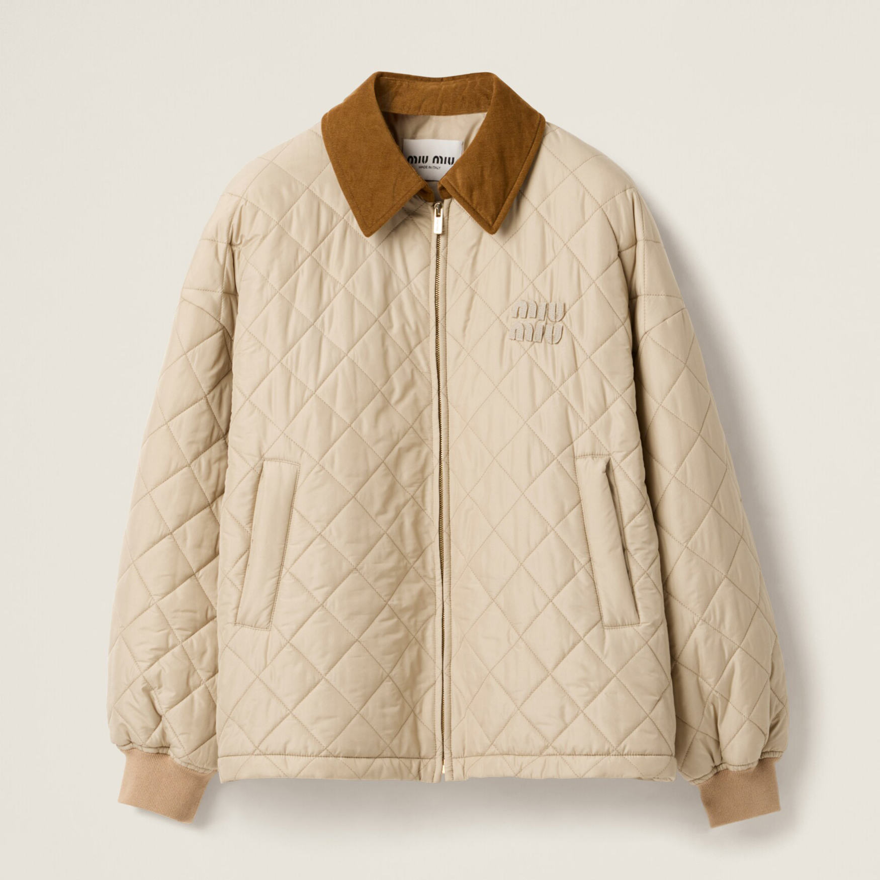 NIGO MiuMiu Women's Fall and Winter Embroidery Letter Logo Lapel Zipper Long Sleeve Jacket #nigo73681