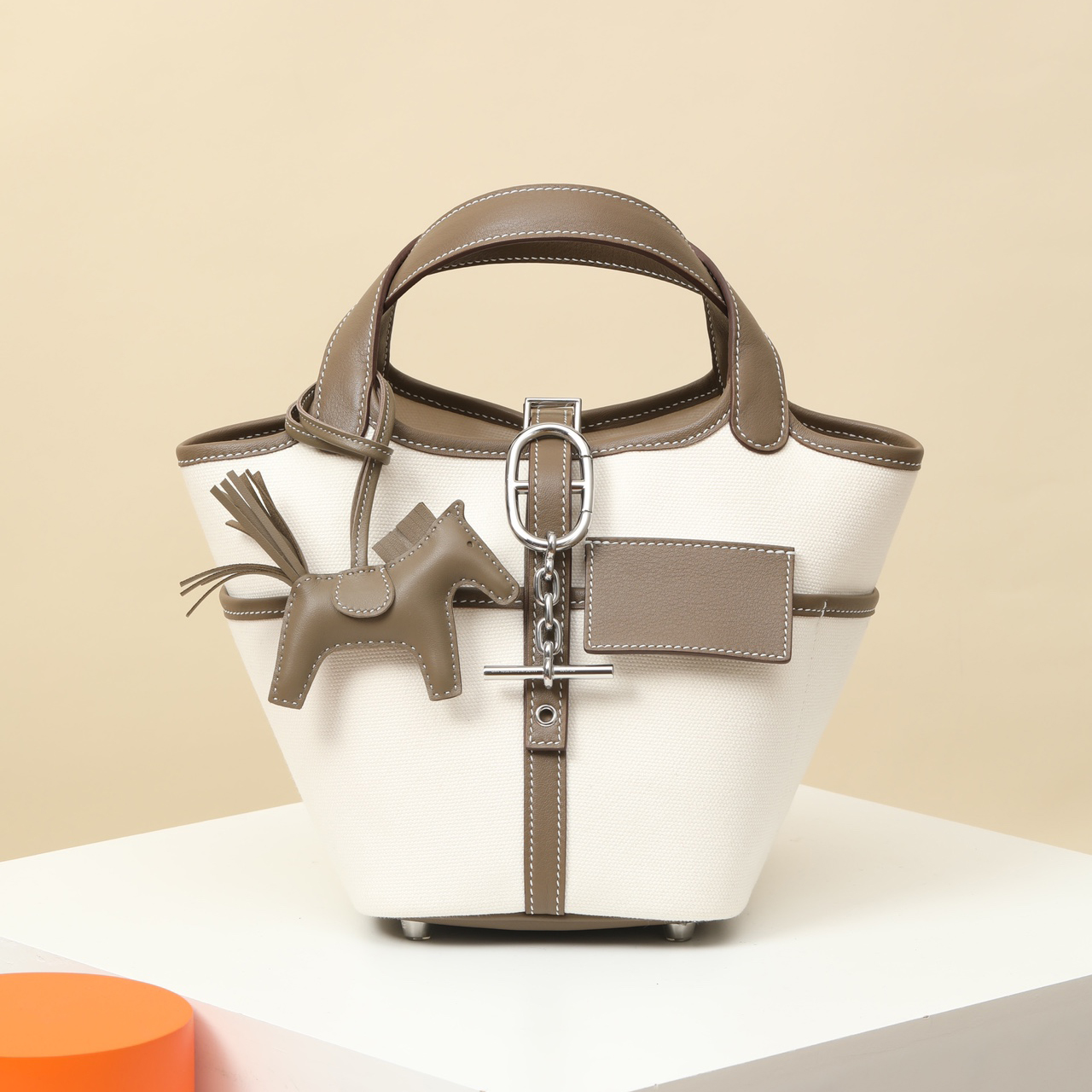 NIGO Hermes Picotin Lock Cargo 18 Women Colorblocking Silver Buckle Calfskin Vegetable Basket Bucket Bag Tote Handbag Bags #nigo73684