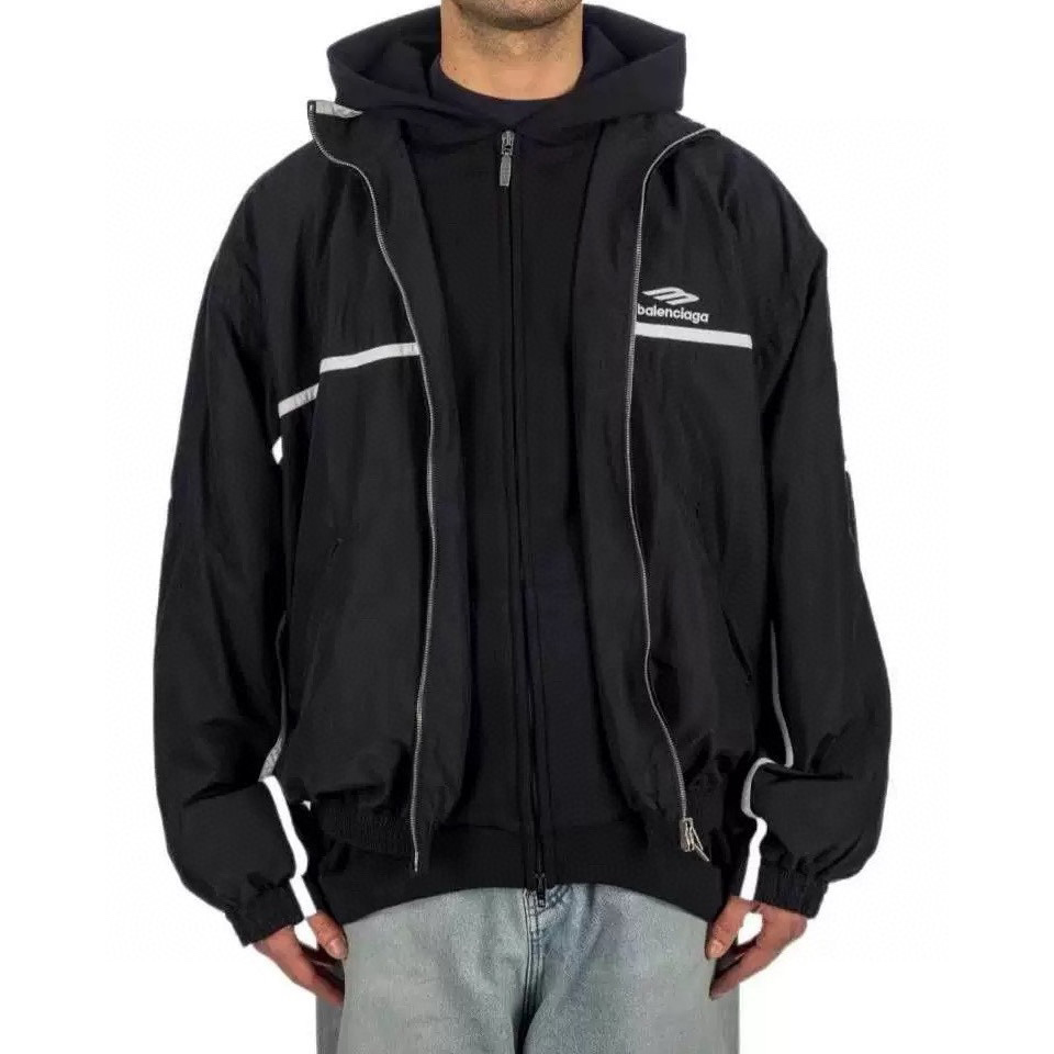 NIGO Balenciaga Men's Spring and Fall Black Logo Pattern Zipper Loose Fit Long Sleeve Jacket #nigo73675