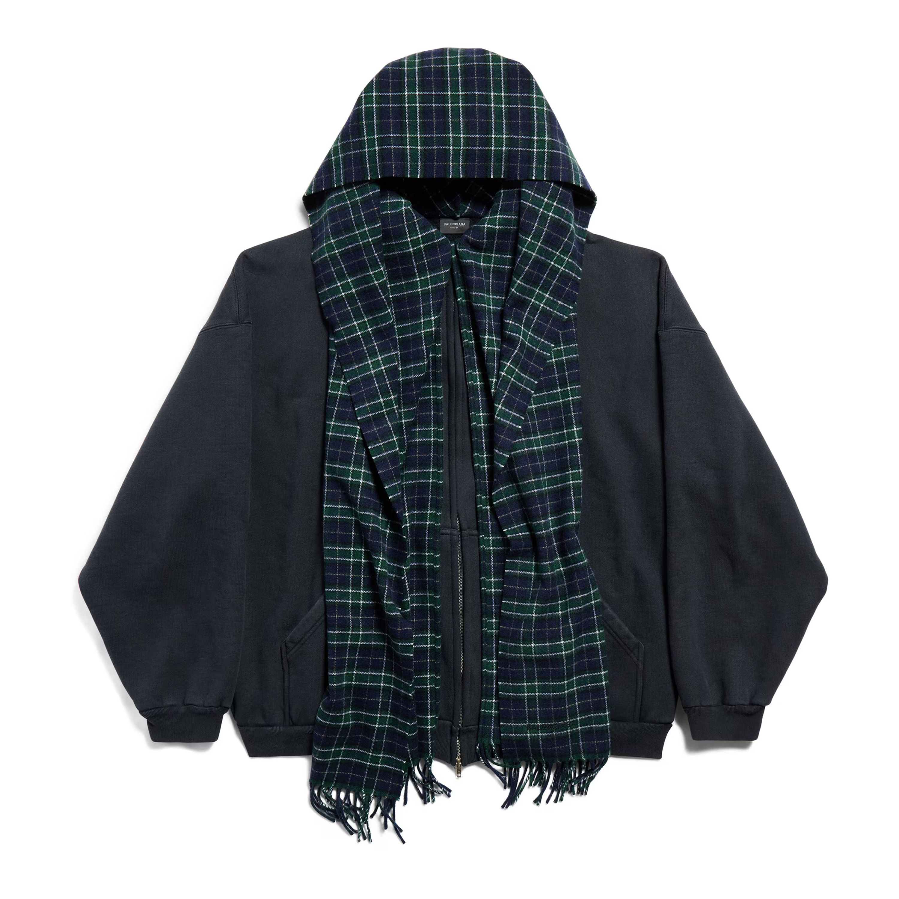 NIGO Balenciaga Men's Spring And Autumn UNITY Sports Logo Plaid Scarf Zipper Loose Solid Color Long Sleeve Hoodie Sweatshirt Jacket Ngvp #nigo9481