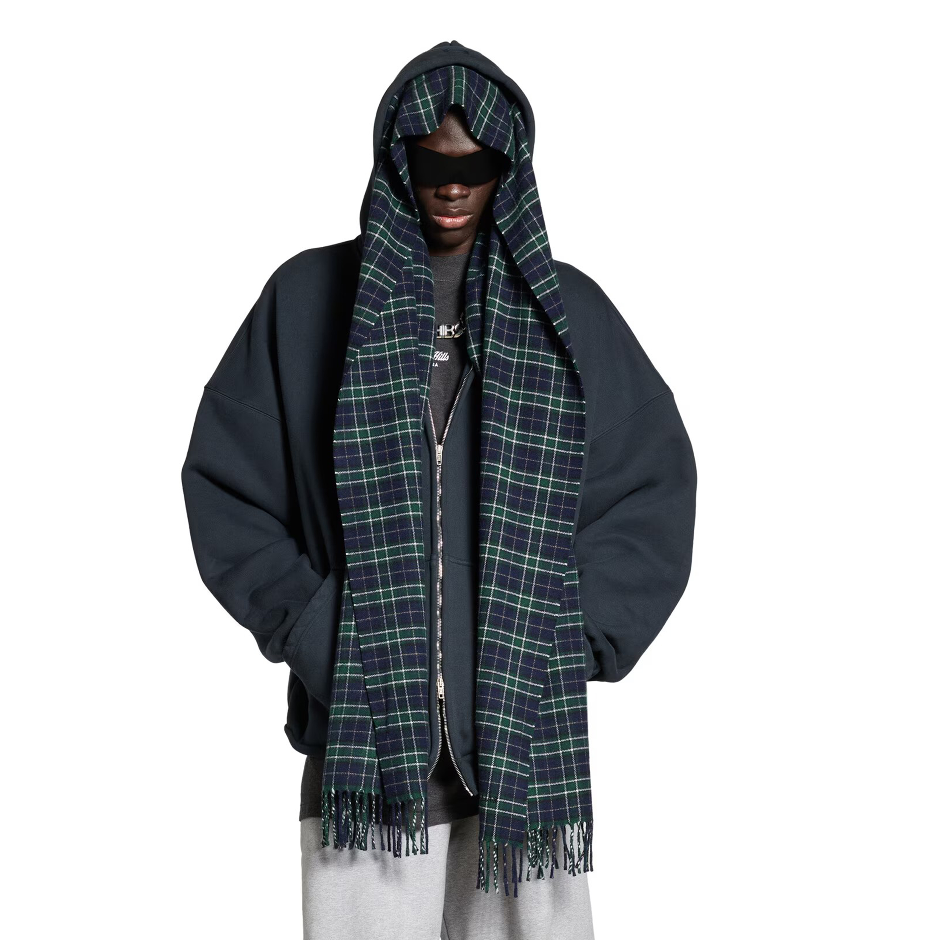 NIGO Balenciaga Men's Spring And Autumn UNITY Sports Logo Plaid Scarf Zipper Loose Solid Color Long Sleeve Hoodie Sweatshirt Jacket Ngvp #nigo9481