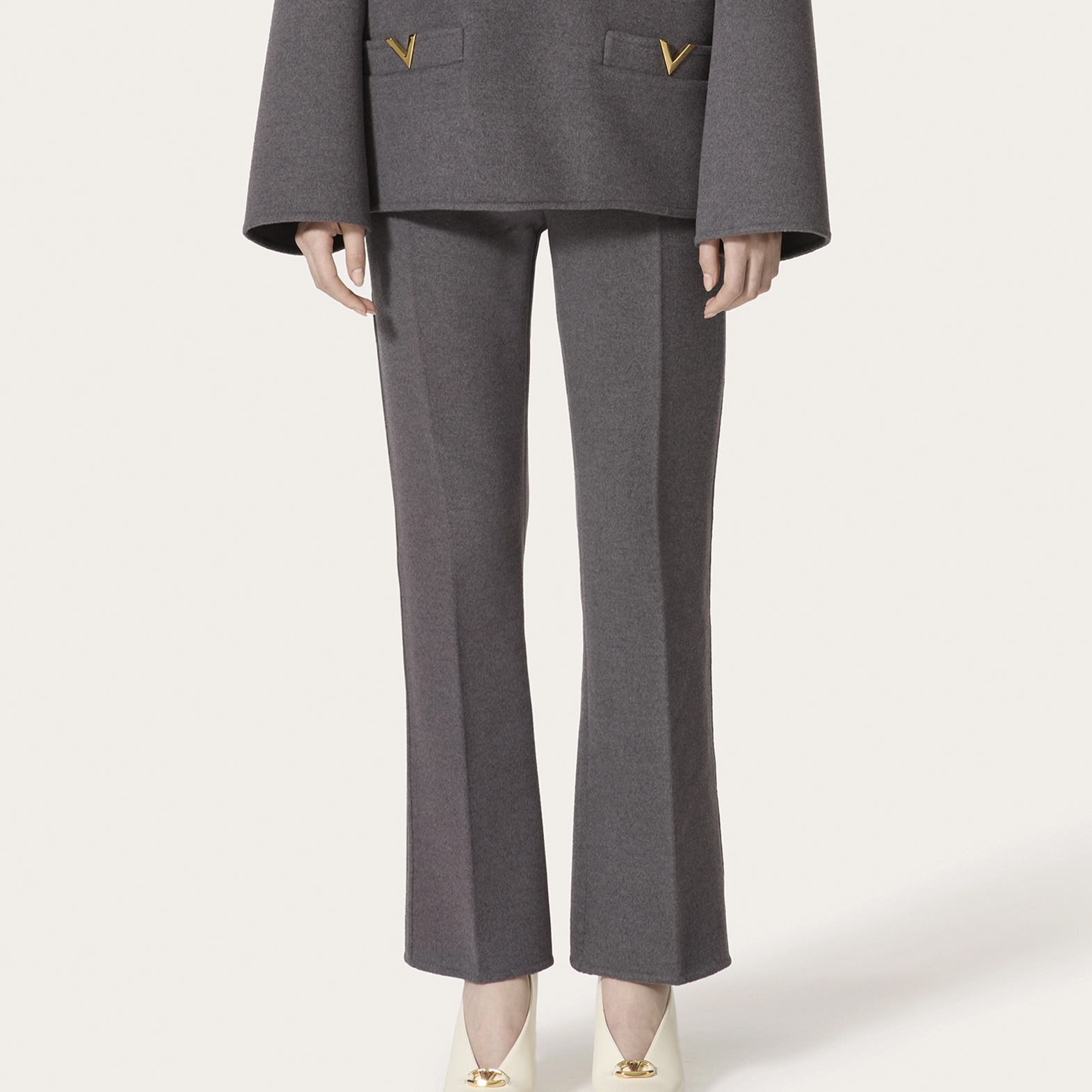 NIGO Valentino Women's Spring, Autumn And Winter Wool And Cashmere Casual Zipper Solid Color Straight Leg Pants Ngvp #nigo9478