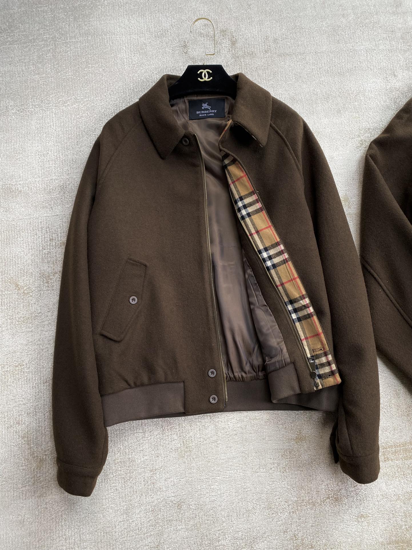 NIGO Burberry Men's Autumn and Winter Solid Color Wool Zipper Long Sleeve Jacket #nigo73711