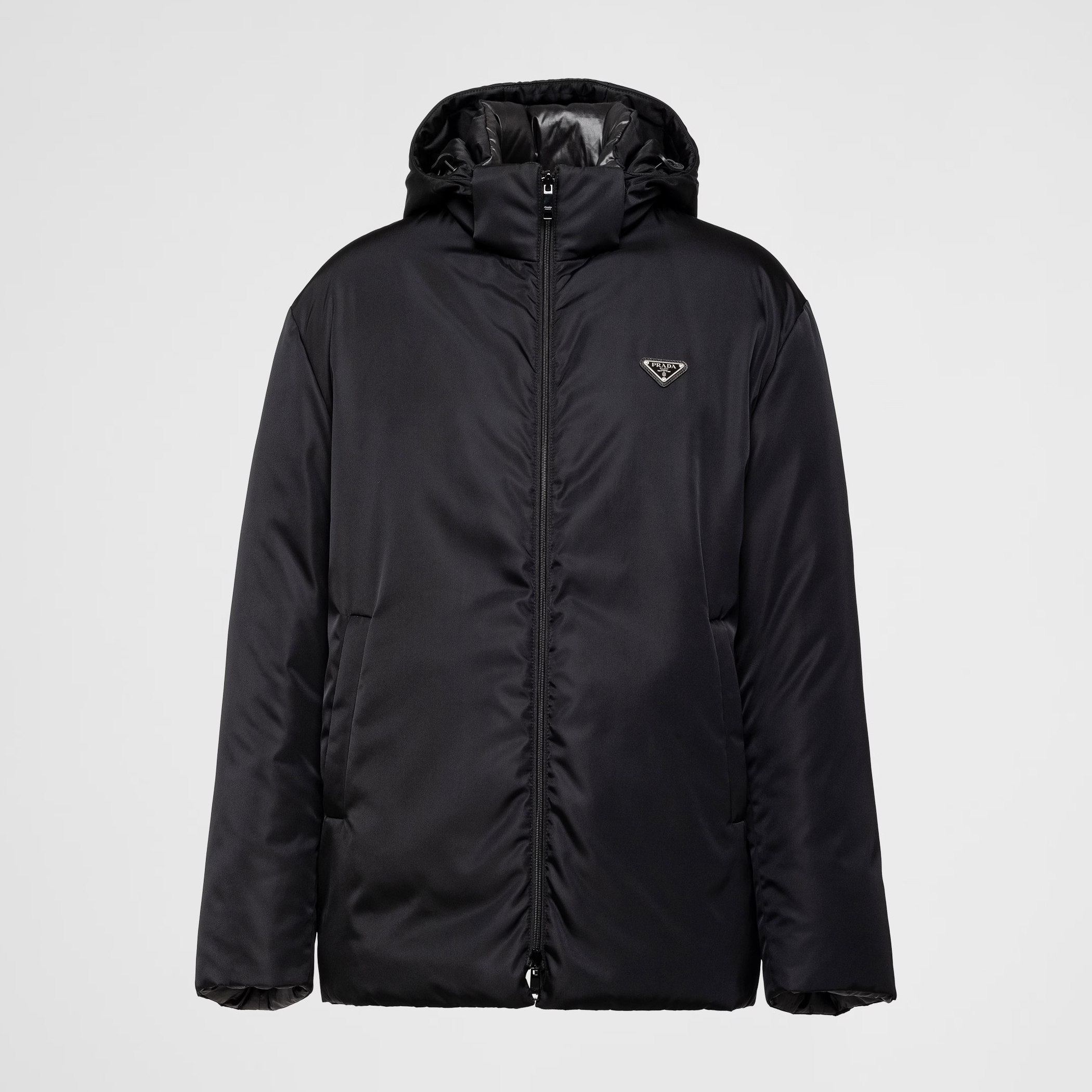 NIGO Prada Men's Fall And Winter Black Nylon Reversible Zipper PufferDown Long Sleeve Jacket #nigo73712