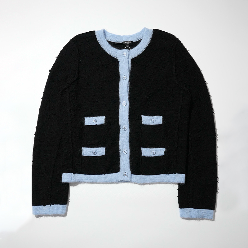 NIGO Chanel Women's Spring & Autumn Colorblocking Wool Knit Cardigan Long Sleeve Jacket Casual Half Skirt Ngvp #nigo9489