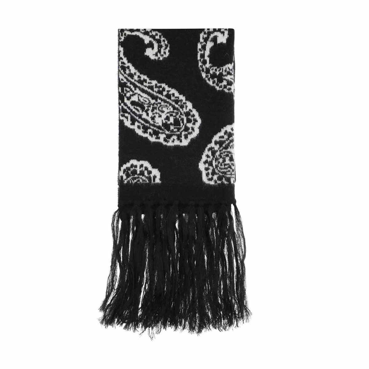 NIGO 424 Men's Fall And Winter Fashion Pattern Print Shawl Accessories Cape Mohair Tassel Knitted Scarf Ngvp #nigo9494