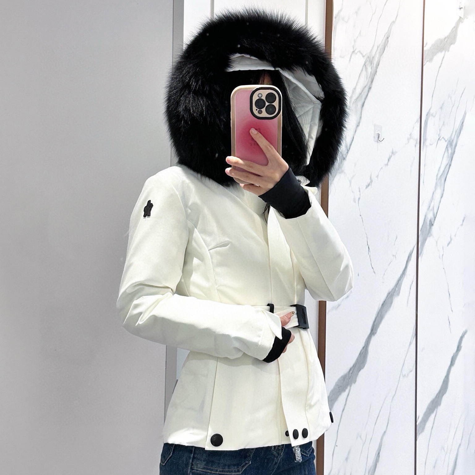 NIGO Moncler Women's Autumn and Winter Solid Color Hooded Waisted Long Sleeve Zipper Puffer Down Jacket #nigo73742