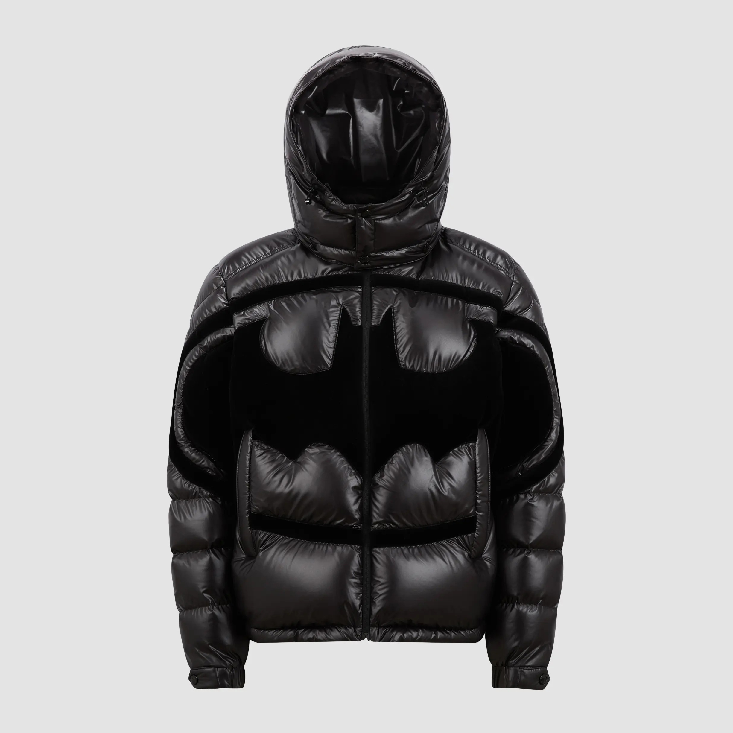 NIGO Moncler Men's Fall/Winter Batman Logo Adjustable Cuffs Hooded Single Breasted Long Sleeve Puffer Down Jacket #nigo73741