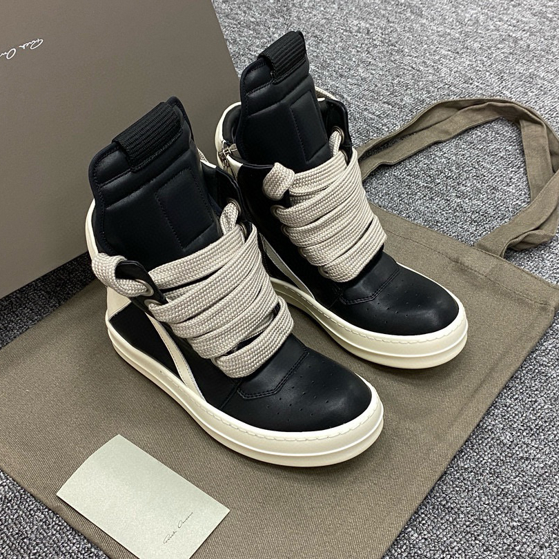 NIGO Rick Owens Classic Solid Color Leather High Top Lace Up Side Zipper Mens Womens Casual Fashion Hundred Couple Shoes #nigo73733
