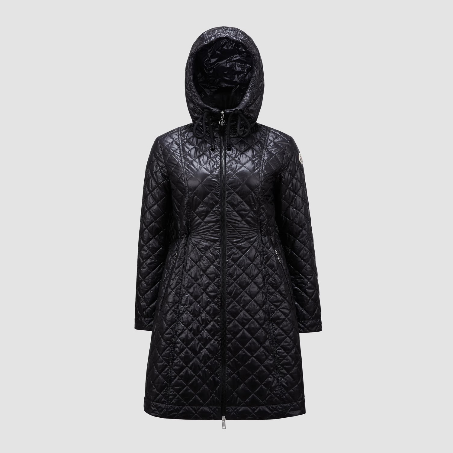 NIGO Moncler Women's Autumn and Winter Solid Color Hooded Diamond Quilted Double Pockets Mid-Length Zipper Long Sleeve Puffer Down Jacket #nigo73747