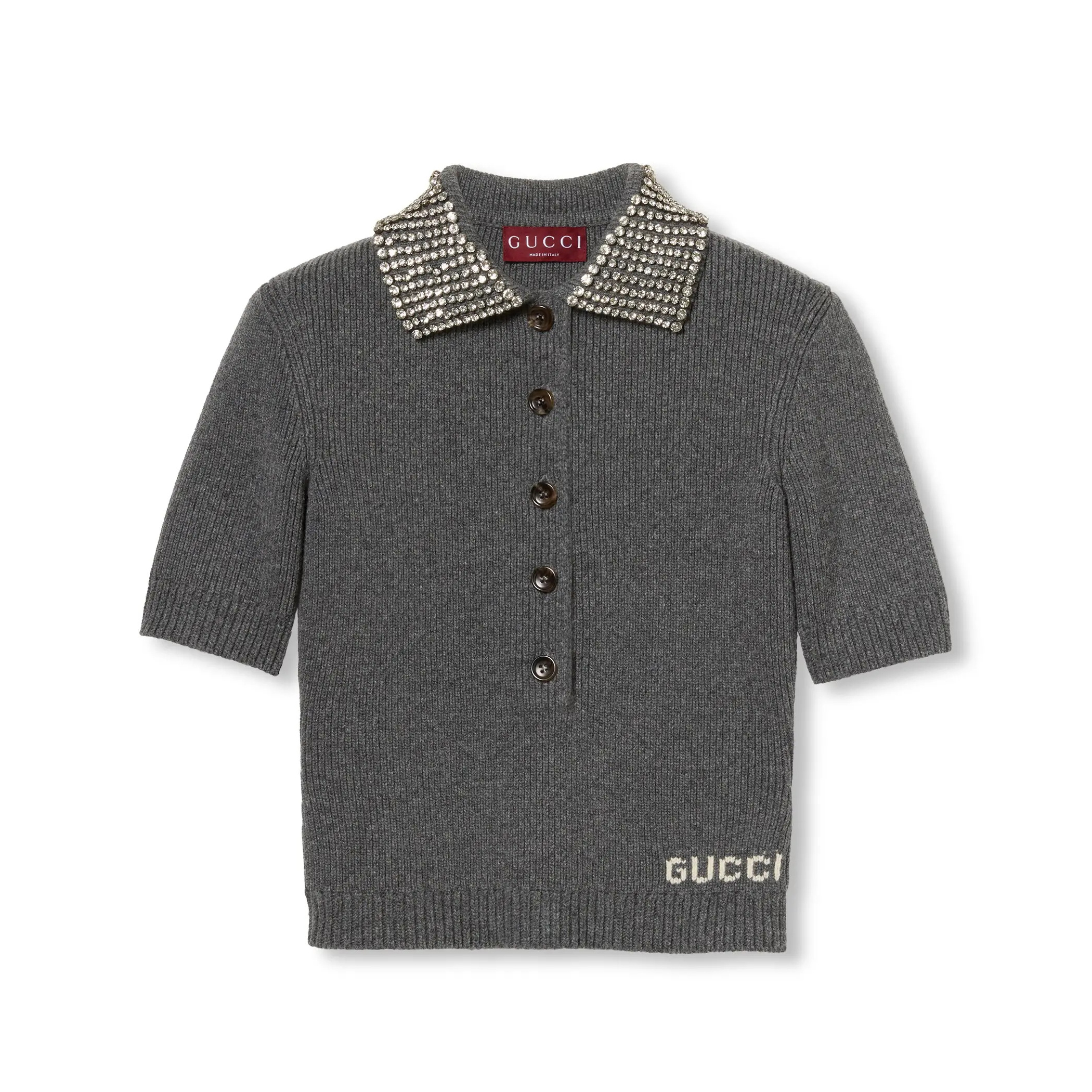 NIGO Gucci Women's Summer Solid Color Rhinestone Inlay Pullover Straight Short Sleeve Polo Shirt T-Shirt #nigo73754