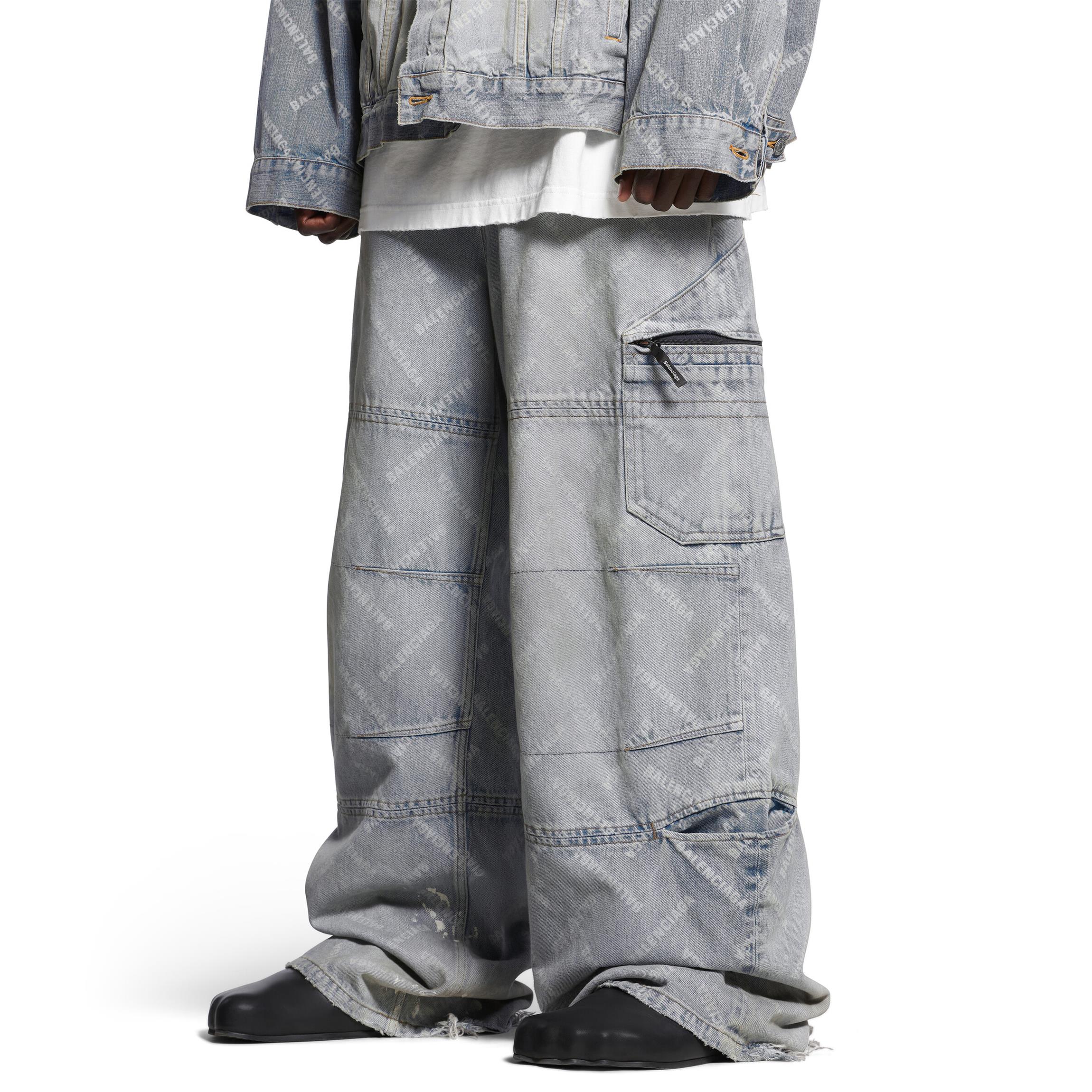 NIGO Balenciaga Men's And Women's Spring And Fall Solid Color Letter Print Zipper Closure Mid Waist Loose Fit Jeans Pants #nigo73758