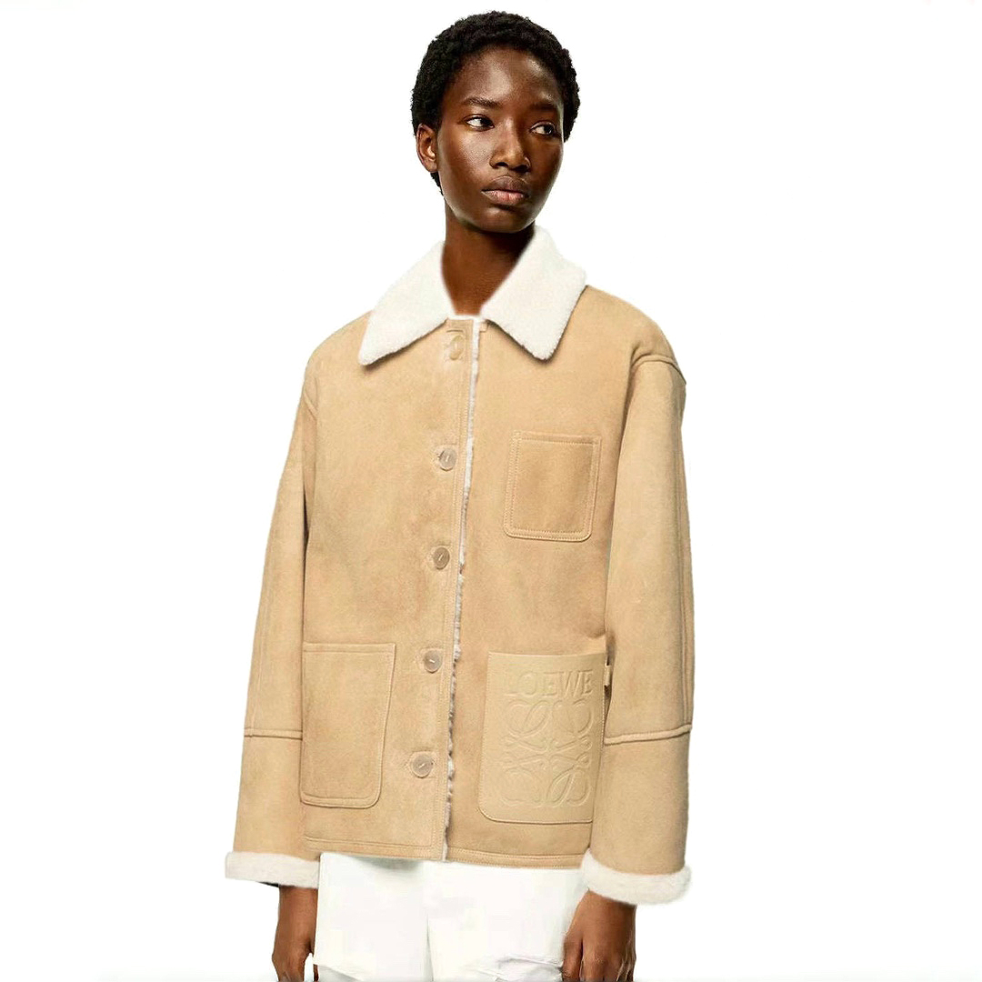 NIGO Loewe Women's Winter Solid Color Suede Single Breasted Cashmere Inner Long Sleeve Jacket #nigo73768