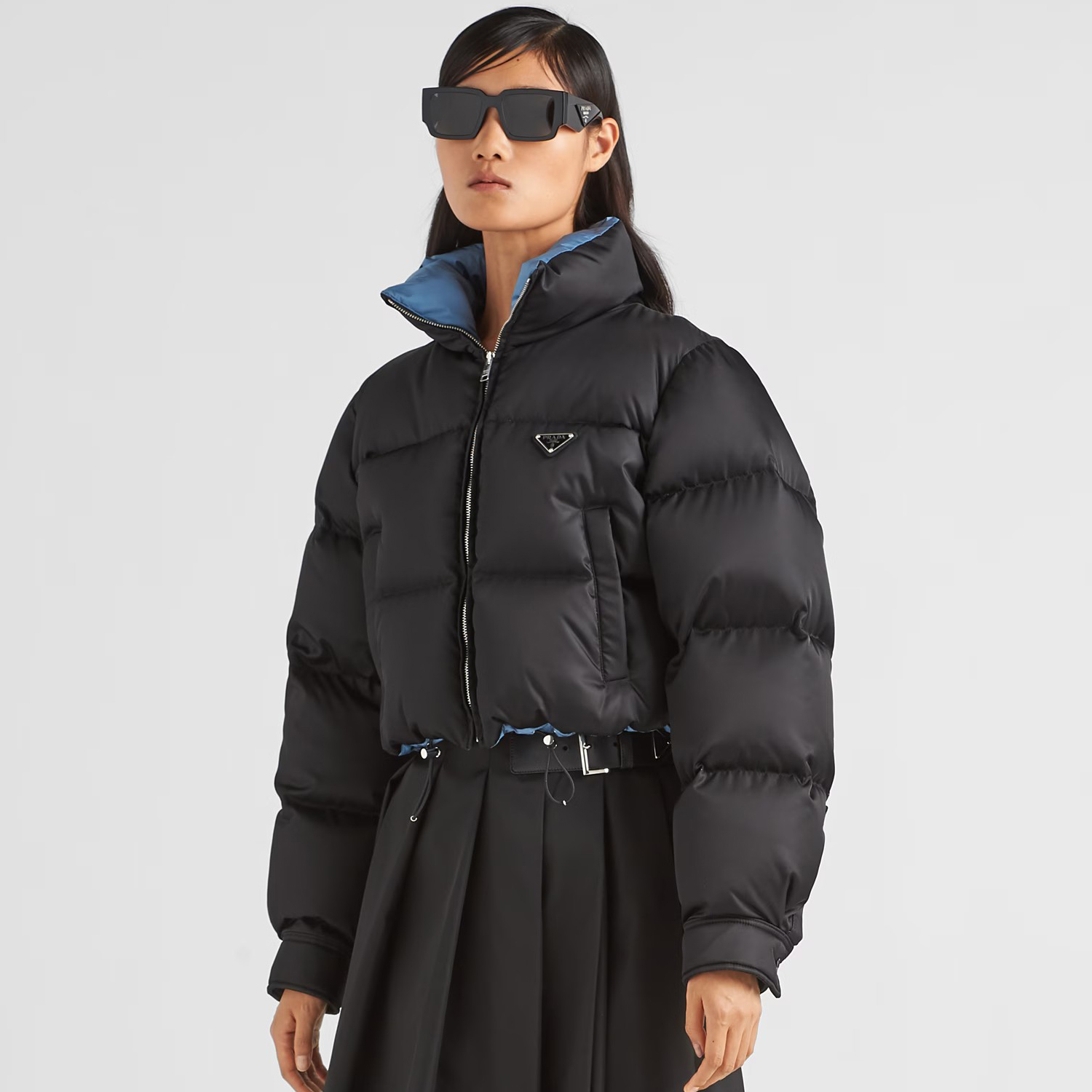 NIGO Prada Women's Autumn and Winter Solid Color Single Breasted High Collar Long Sleeve Puffer Down Jacket #nigo73771