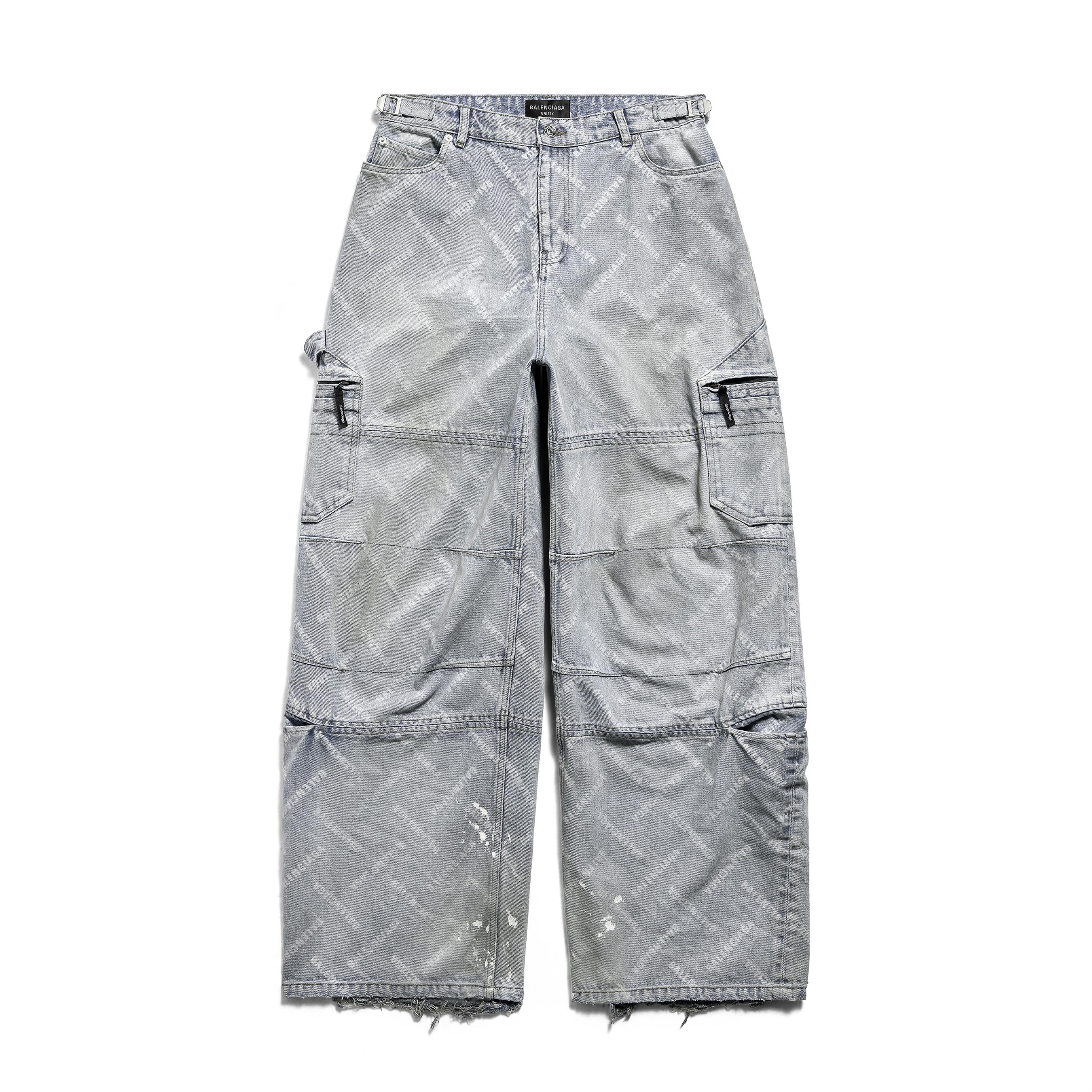 NIGO Balenciaga Men's And Women's Spring And Fall Solid Color Letter Print Zipper Closure Mid Waist Loose Fit Jeans Pants #nigo73758